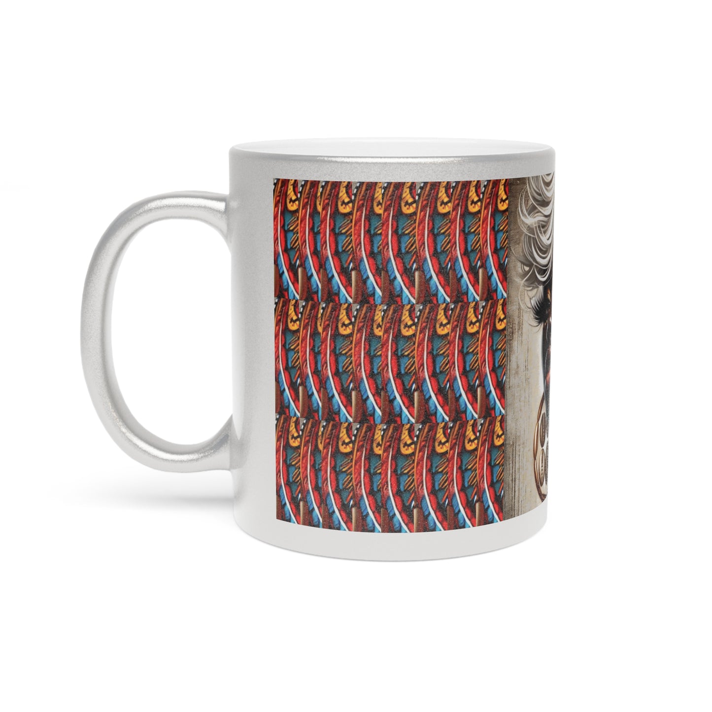 Platinum Beauty African Art Metallic Mug