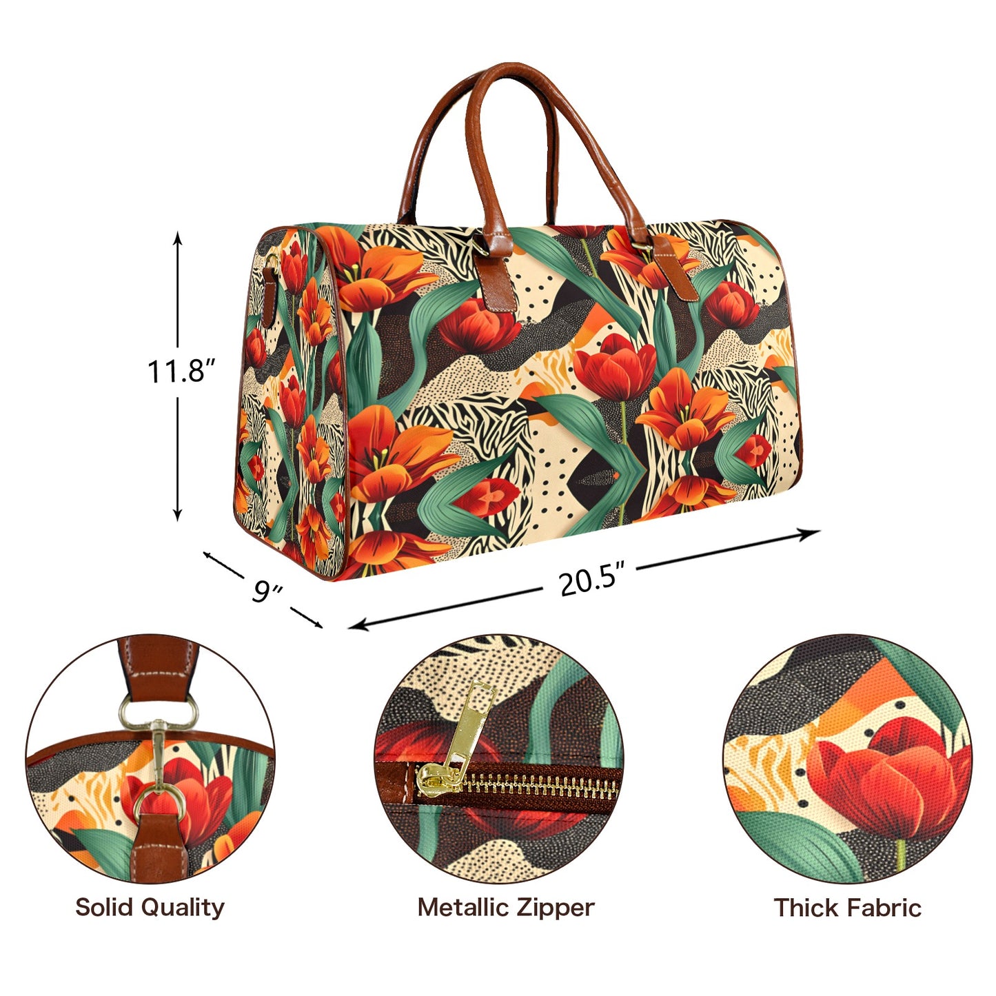 Orange Tulip Large Capacity Travel Bag-Large (Brown Short Patch) (1737) Large Capacity Travel Bag-Large (Brown Short Patch) (1737)