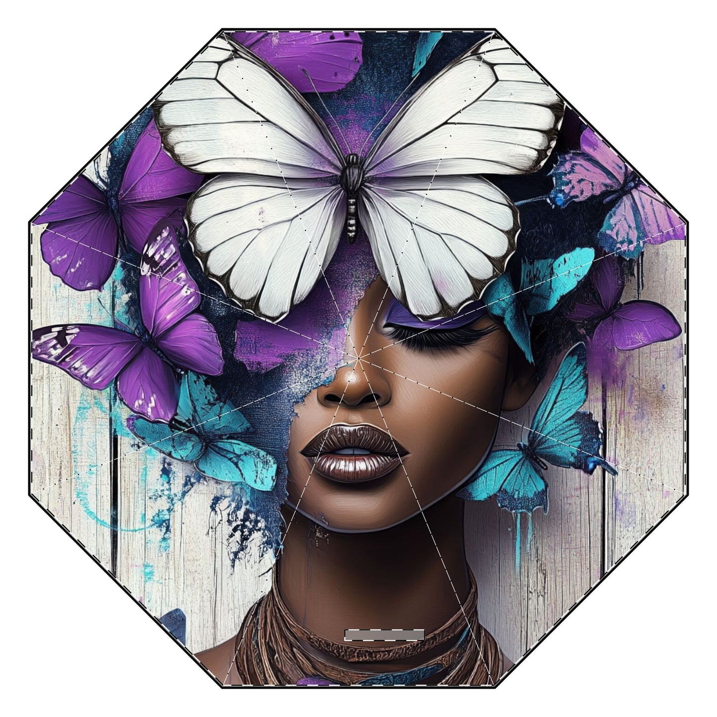 Butterfly Beauty Umbrella Colorful Floral Rain Parasol Spring Fashion