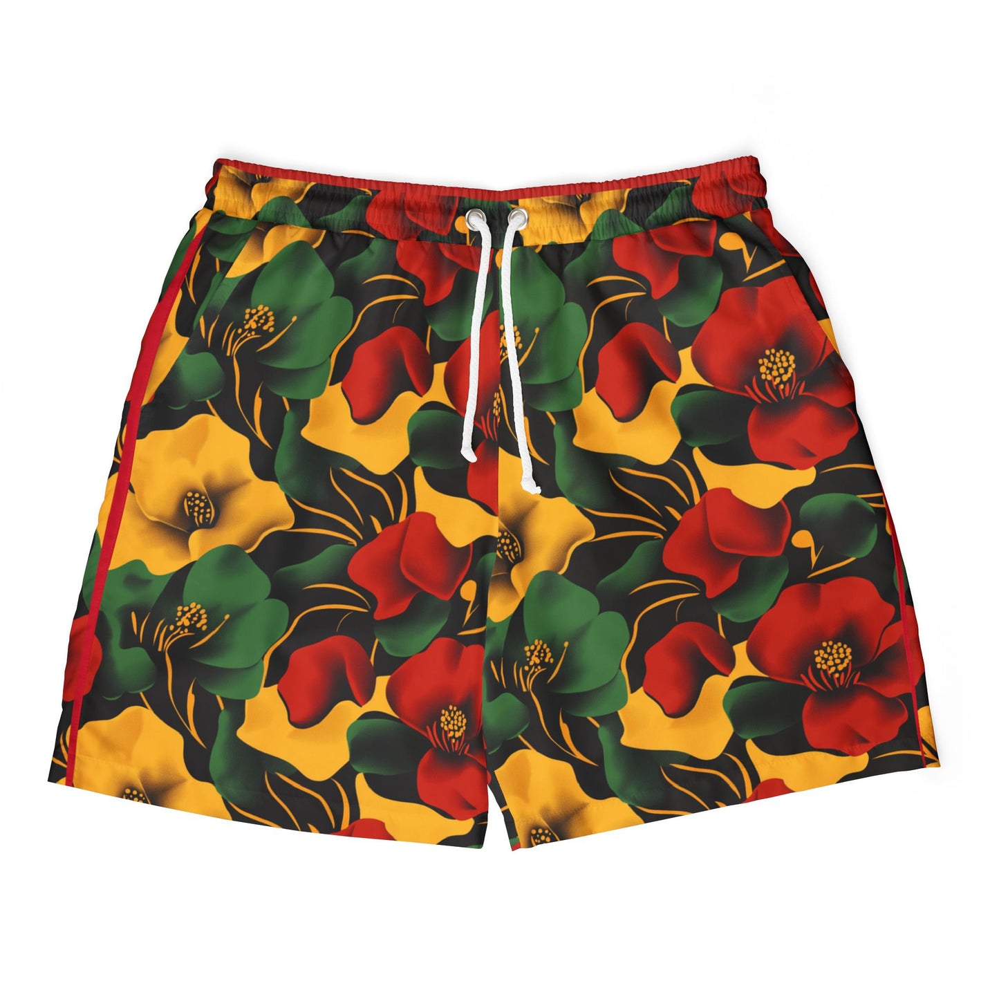 Vibrant Floral Unisex Swim Shorts | Tropical Beachwear Summer Vacation Pool Party Relaxation Gift for Him and Her