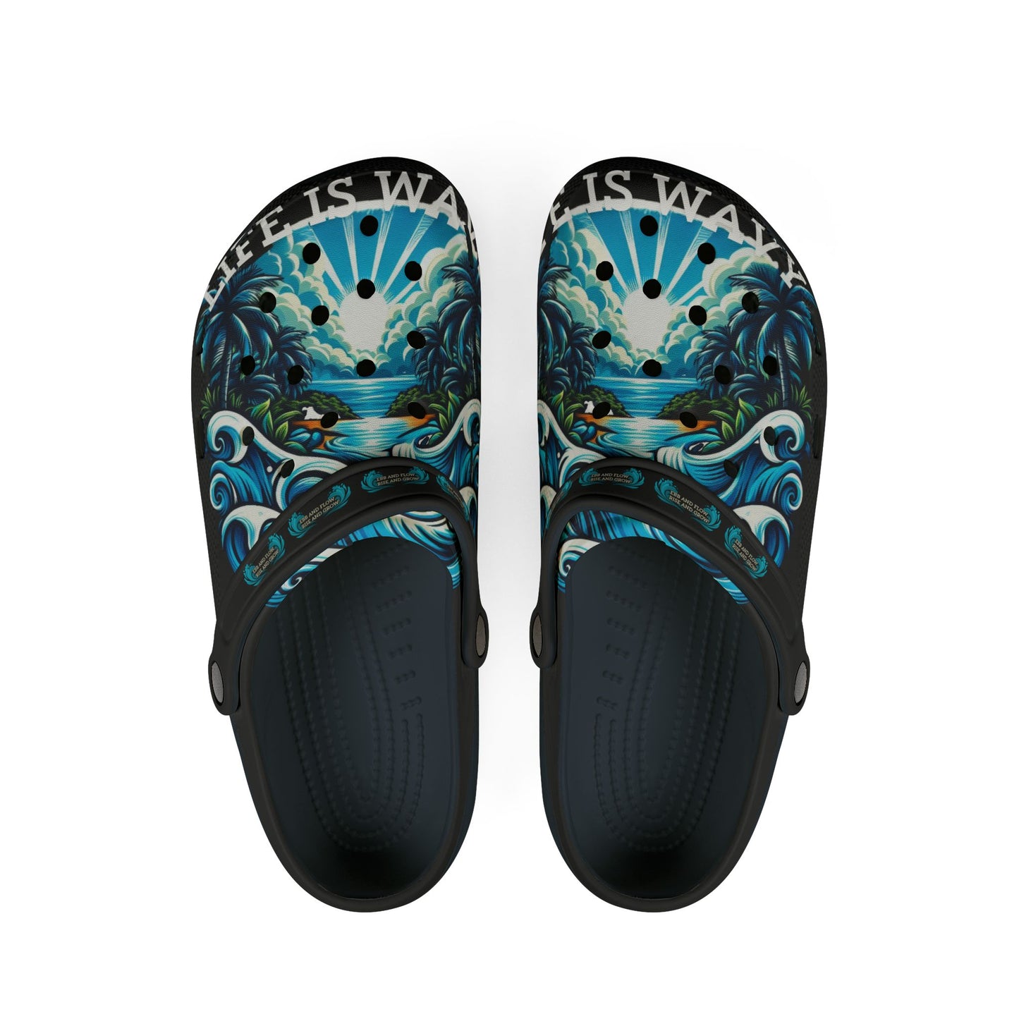 Life is Wavy EVA Foam Rubber Shoes (AOP) #LW1U