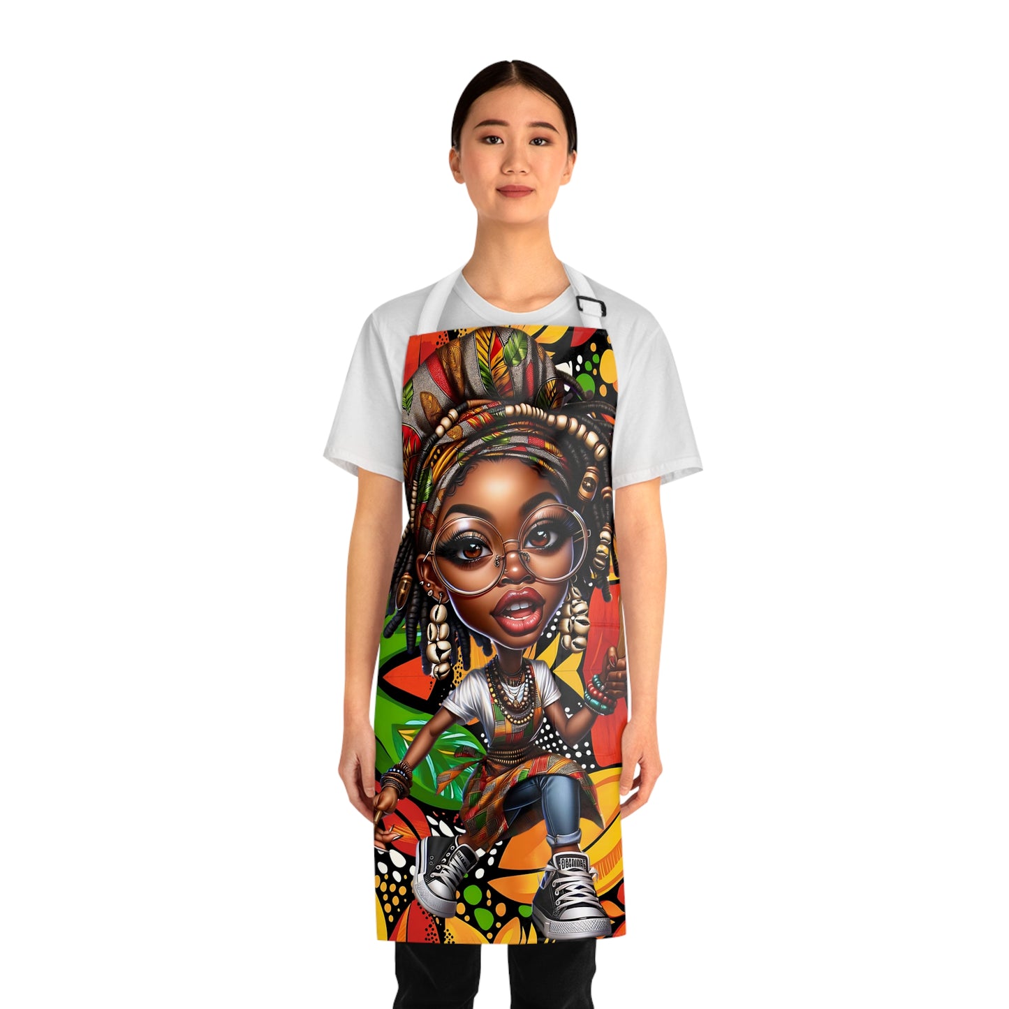 Afrocentric Apron - Bold Graphic Kitchen Cooking Wear, African Inspired Chef Apron, Ethnic Cooking Apron, Black History Month Gift, Cultural