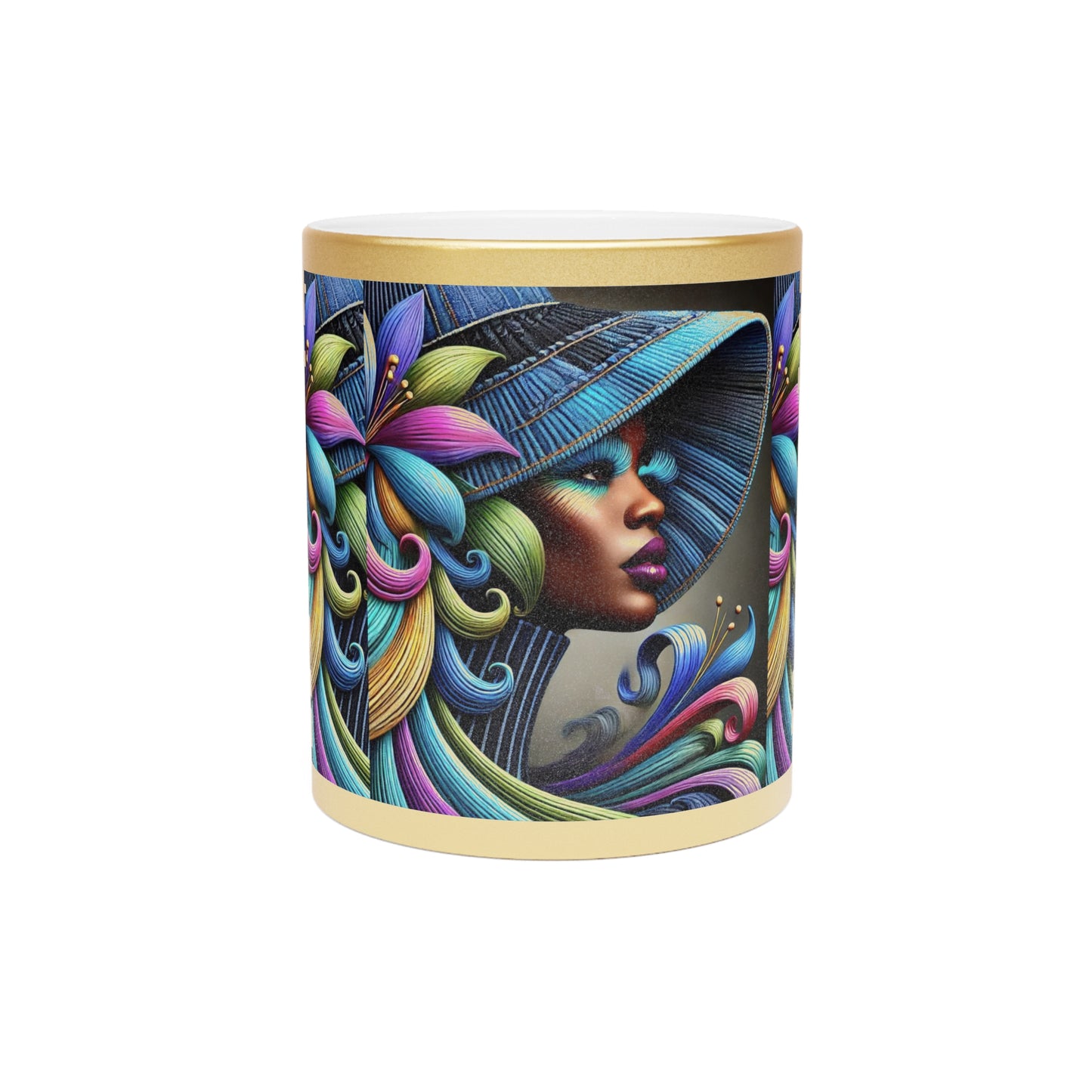 Denim Beauty African Art Metallic Mug #DB1