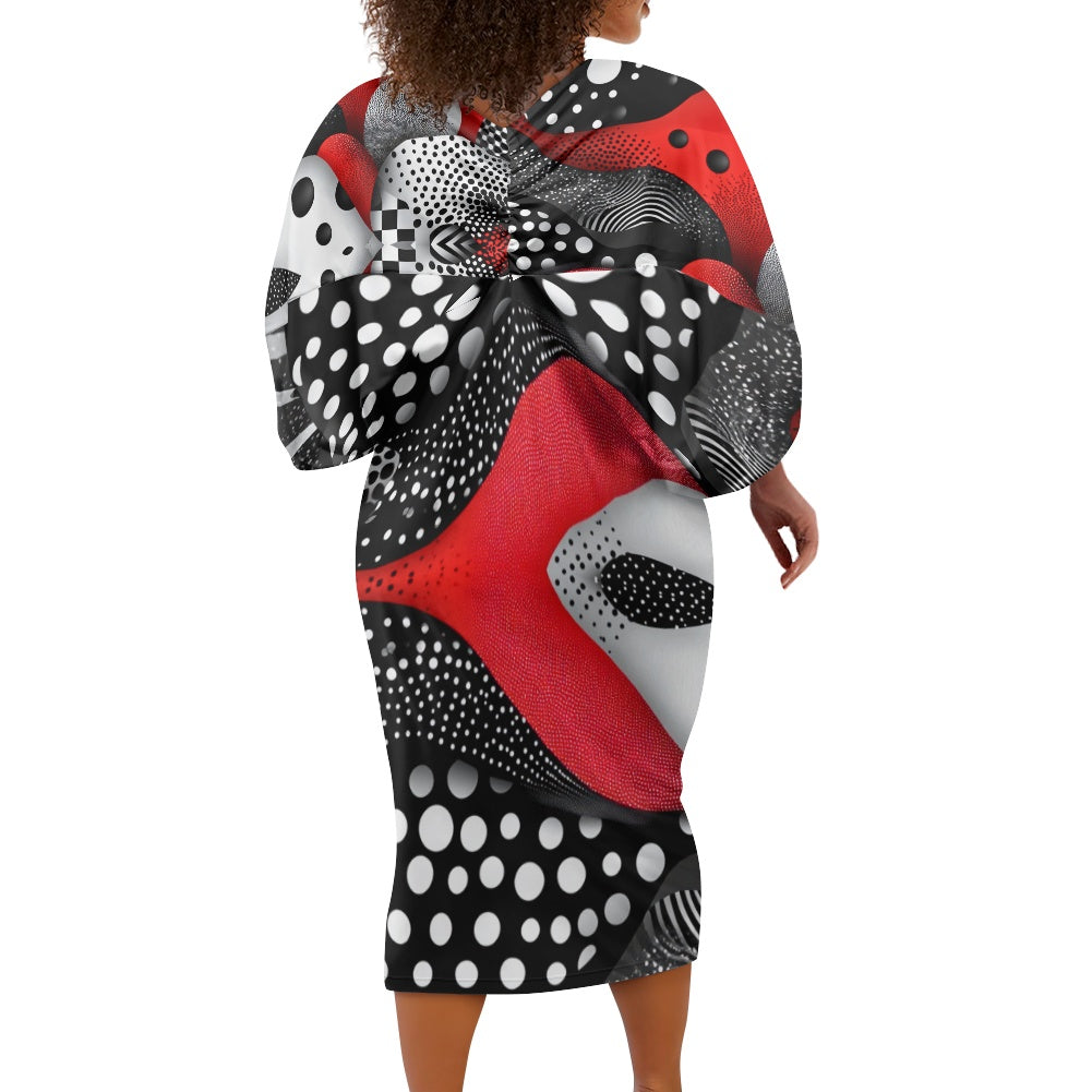 Ladies dolman sleeve bag hip skirt