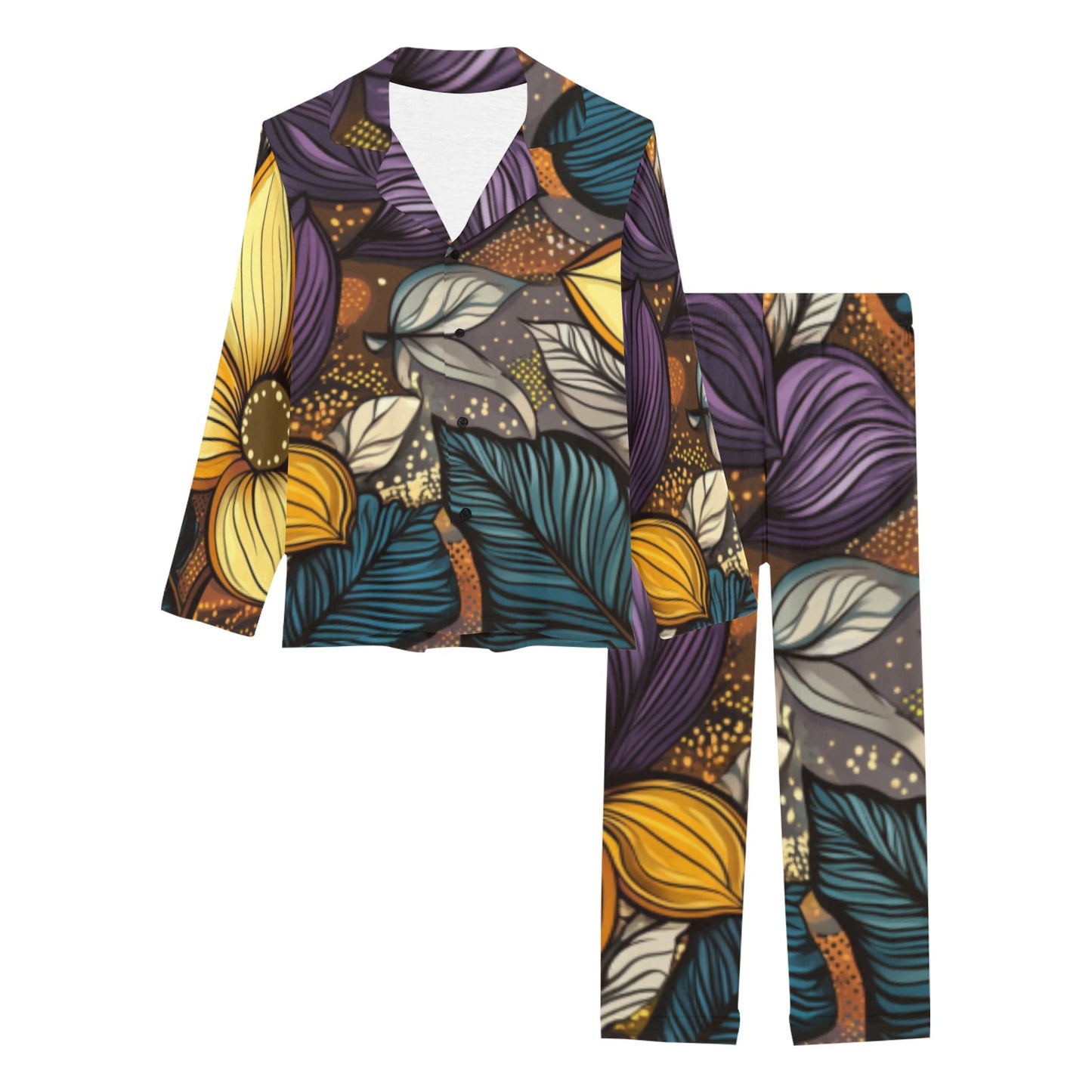 Floral Pattern Women's Pajama Set Women's Long Pajama Set