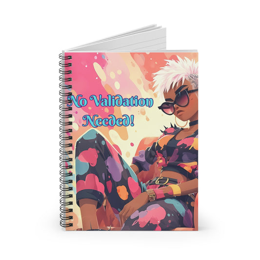 Afrocentric Ruled Line Spiral Notebook, No Validation Needed, Black History