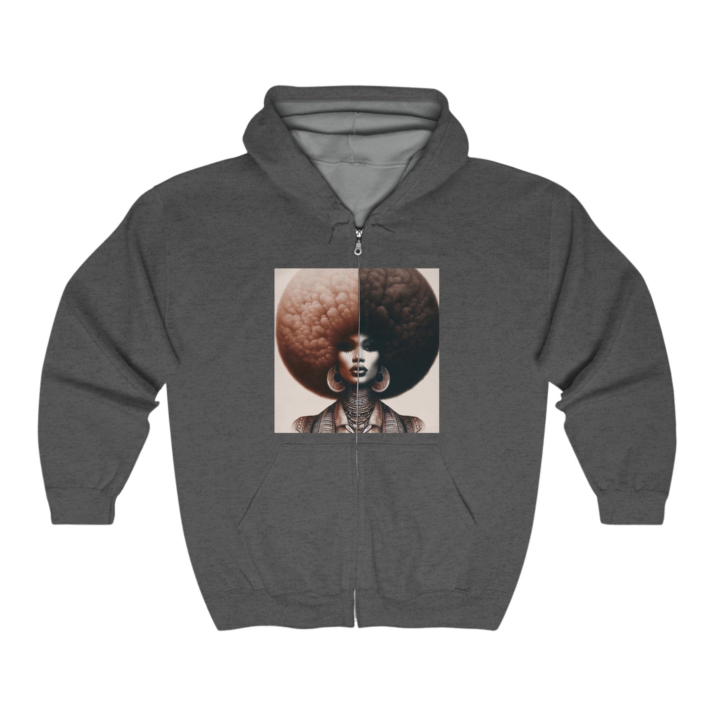 Afro Power Unisex Heavy Blend™ Full Zip Hooded Sweatshirt #AP3