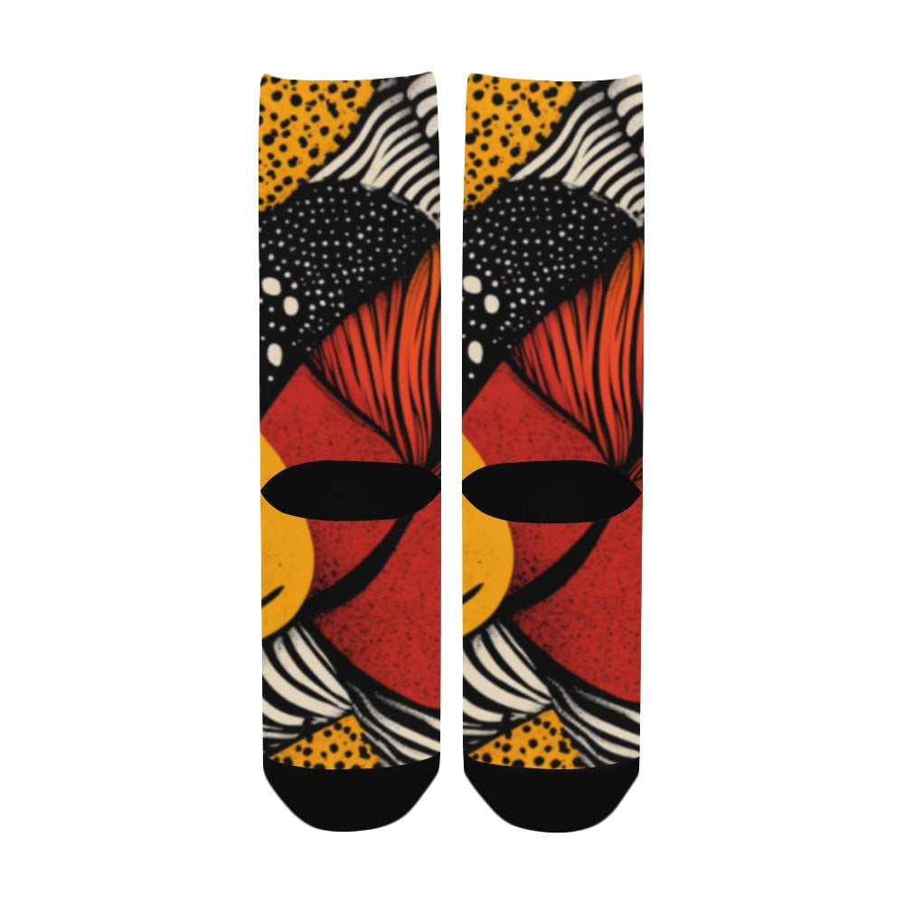 Geometric and Floral Pattern Men's Socks Women's Custom Socks