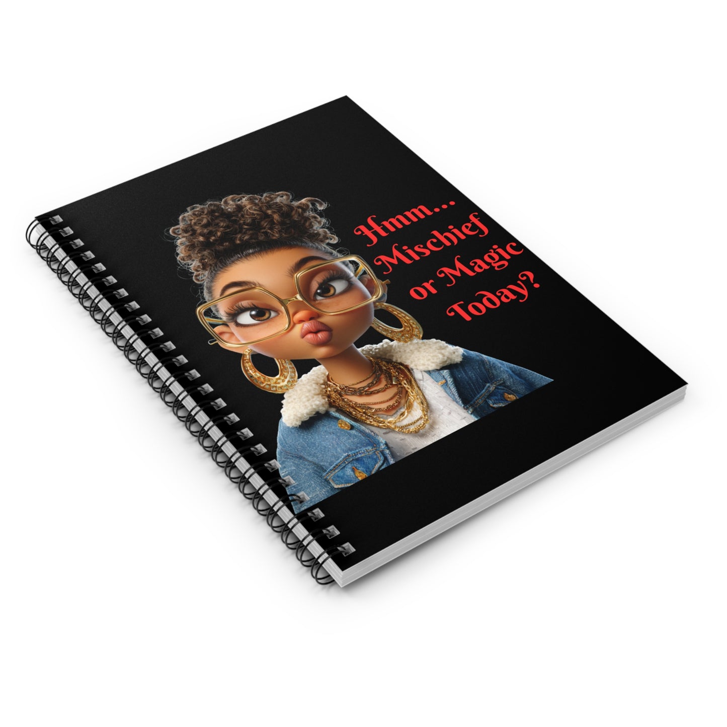 Funny Sarcastic Spiral Notebook - Ruled Line, Hmm Mischief or Magic Today Humorous Gift, Cool, Sarcastic Journal for Him/Her, Graphic