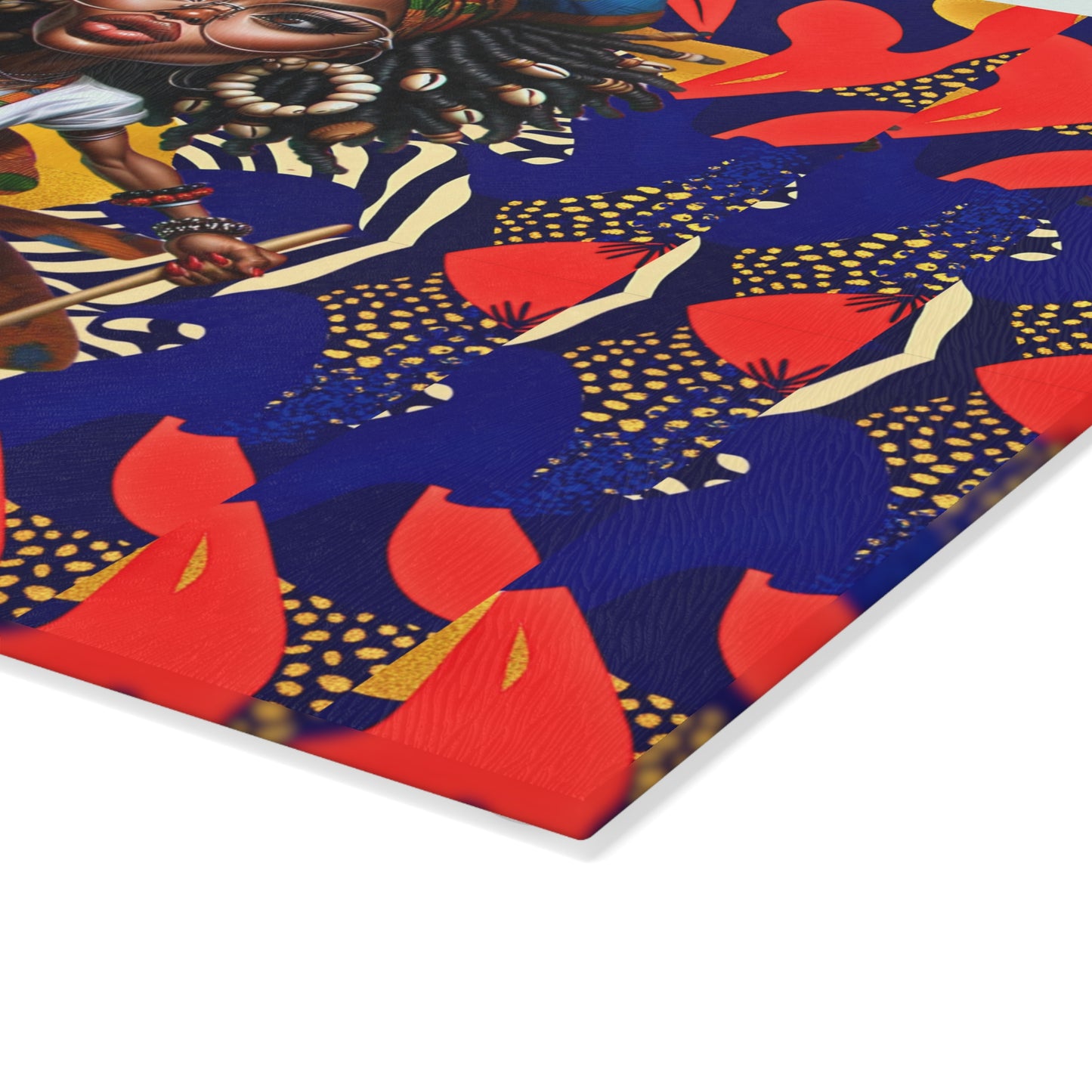 Glass Cutting Board, Afrocentric Kitchen Decor, Ankara Pattern Glass Board, Ethnic Design Cheese Board, Unique Housewarming Gift