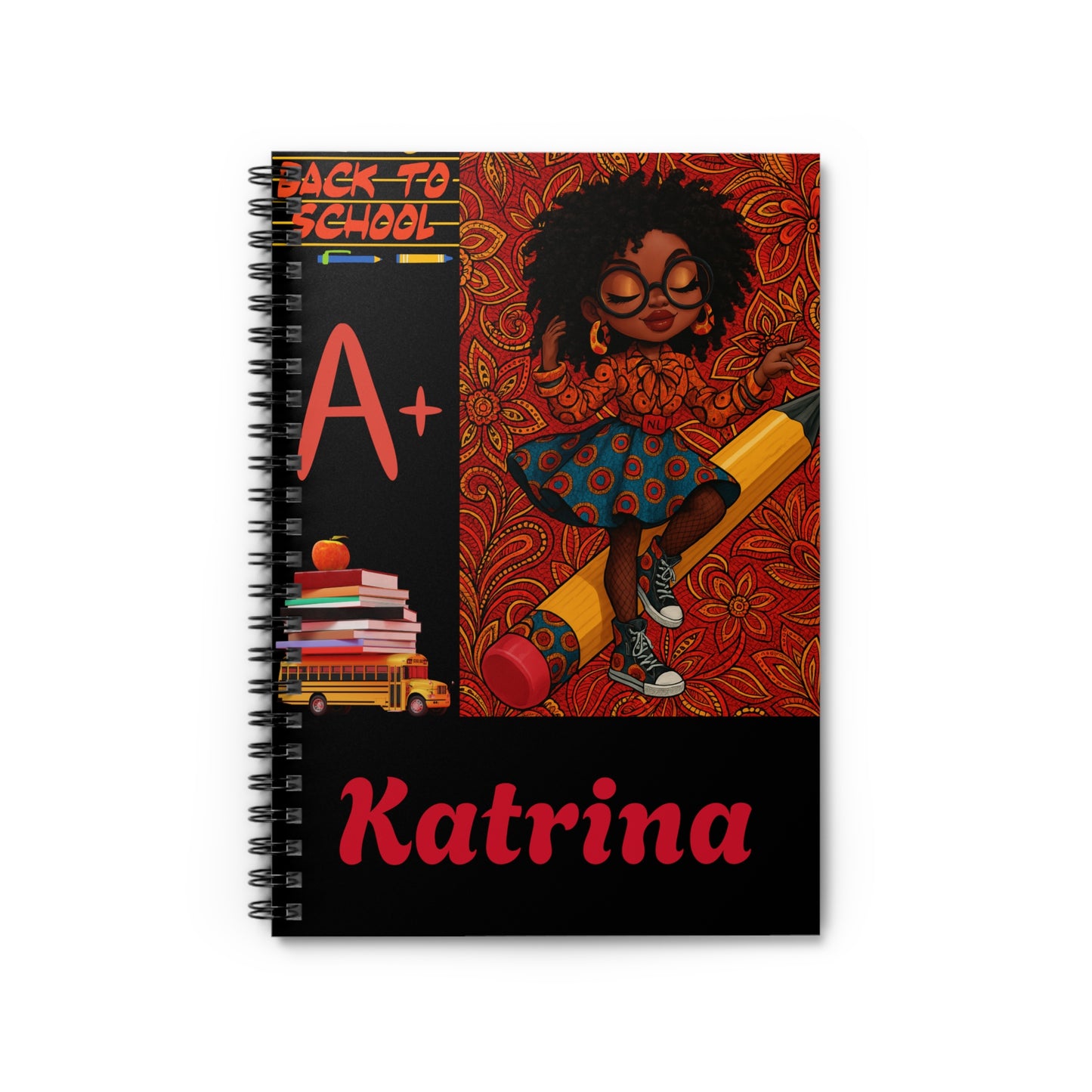 Motivational Spiral Notebook, Back to School Ruled Line, Journal, Diary, Study