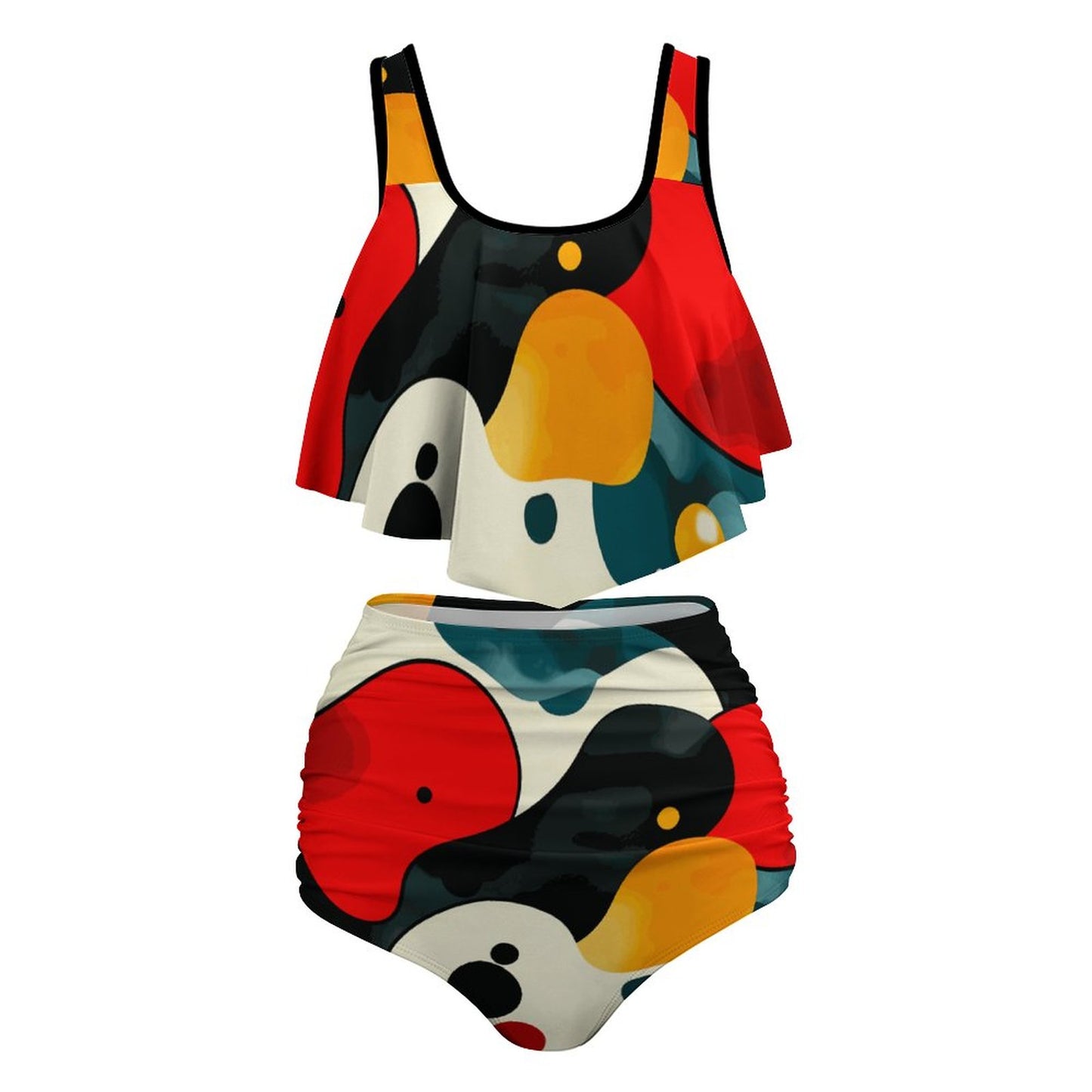 Plus Size Women's Two piece Swimsuit with Tankini FT5095 (All-Over Printing)