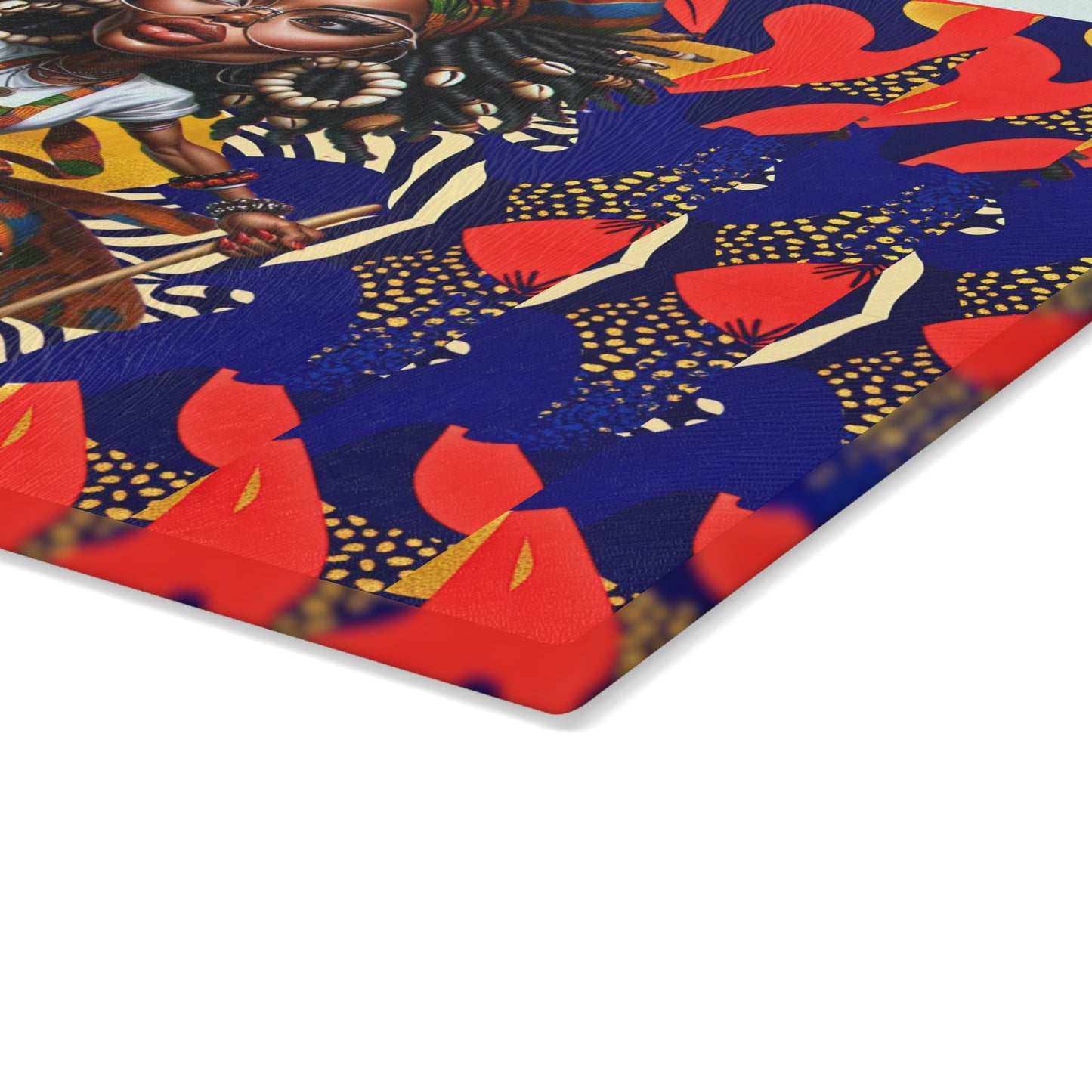 Glass Cutting Board, Afrocentric Kitchen Decor, Ankara Pattern Glass Board, Ethnic Design Cheese Board, Unique Housewarming Gift