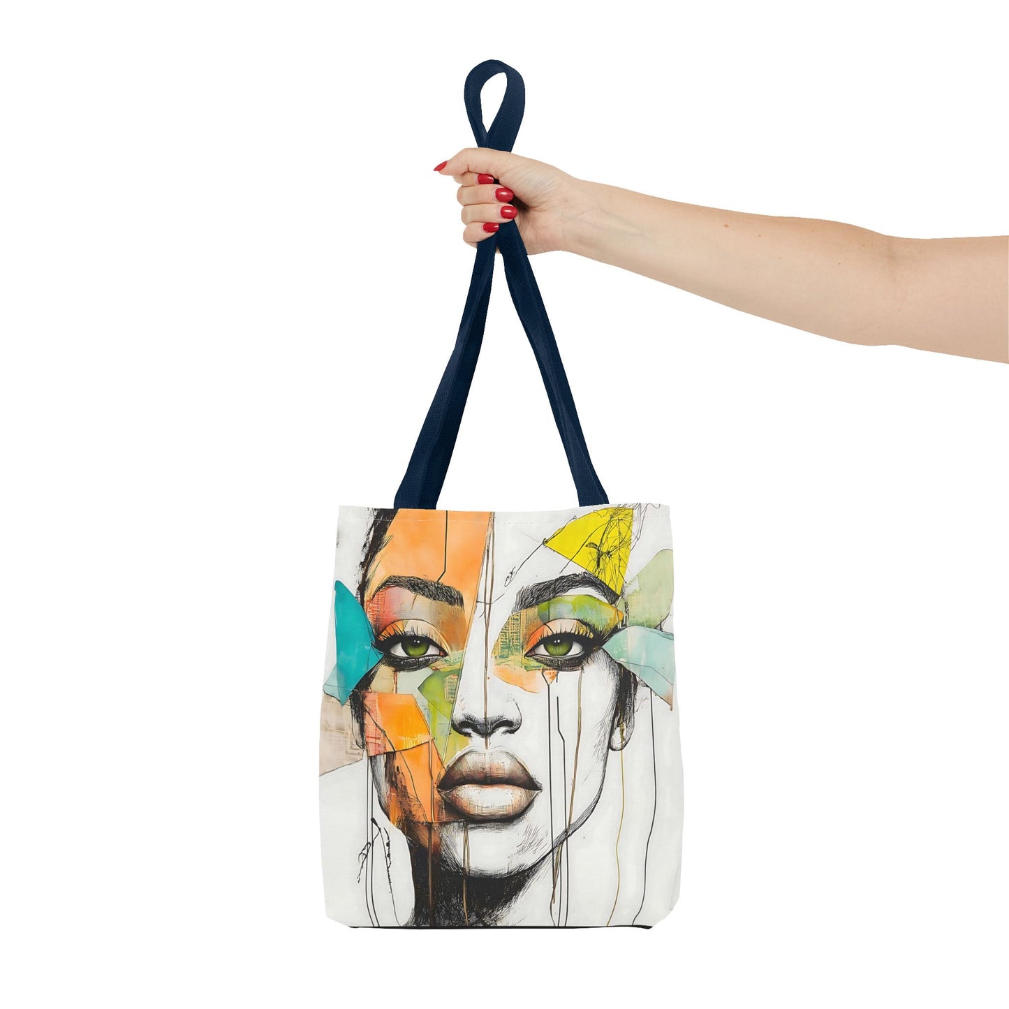 Artistic Abstract Face Tote Bag, Trendy Canvas Bag, Unique Gift for Art Lovers, Fashionable Beach Bag, Stylish Shopping Bag, Cool