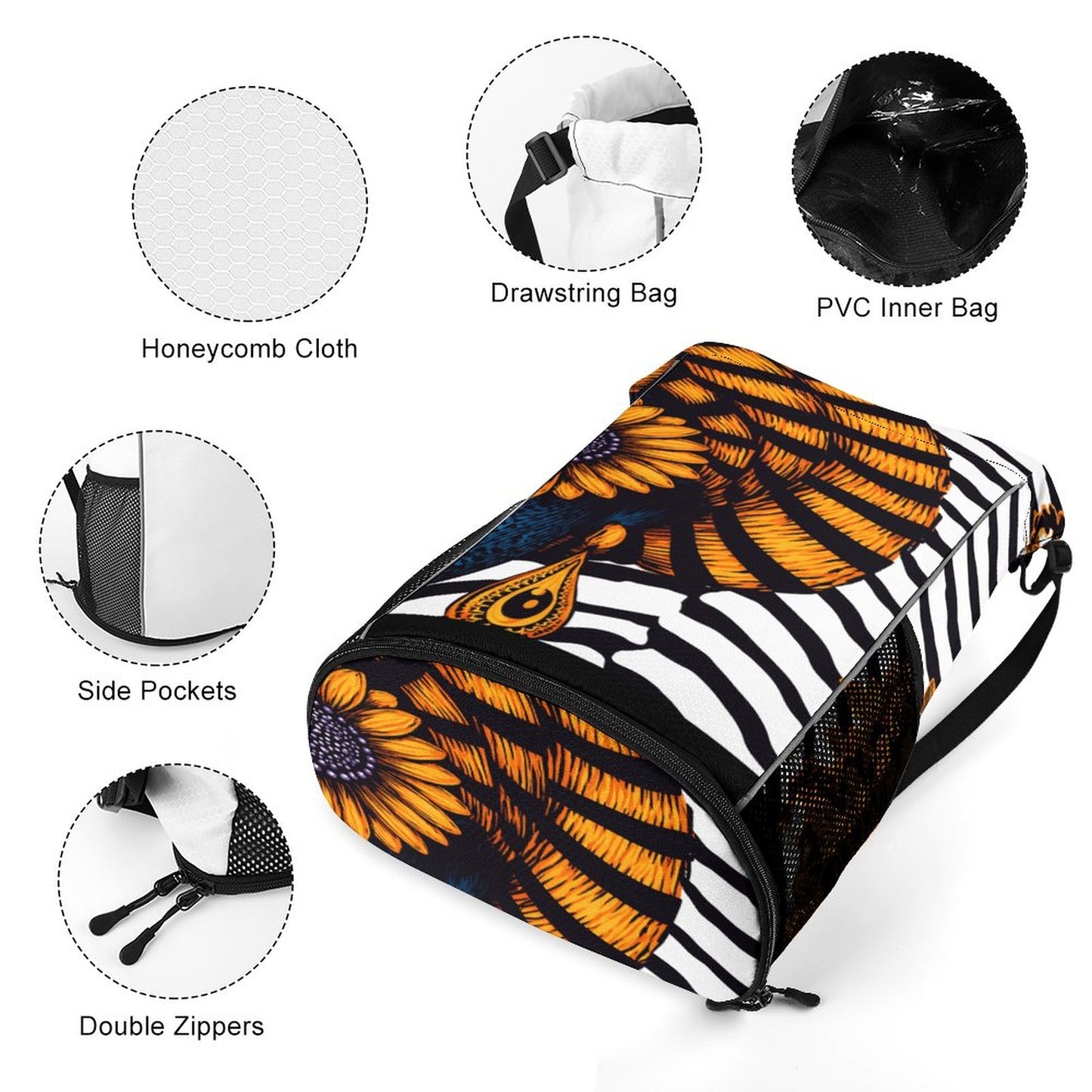 Waffle Cloth Sprots Drawstring Bag (Multi-Sites)