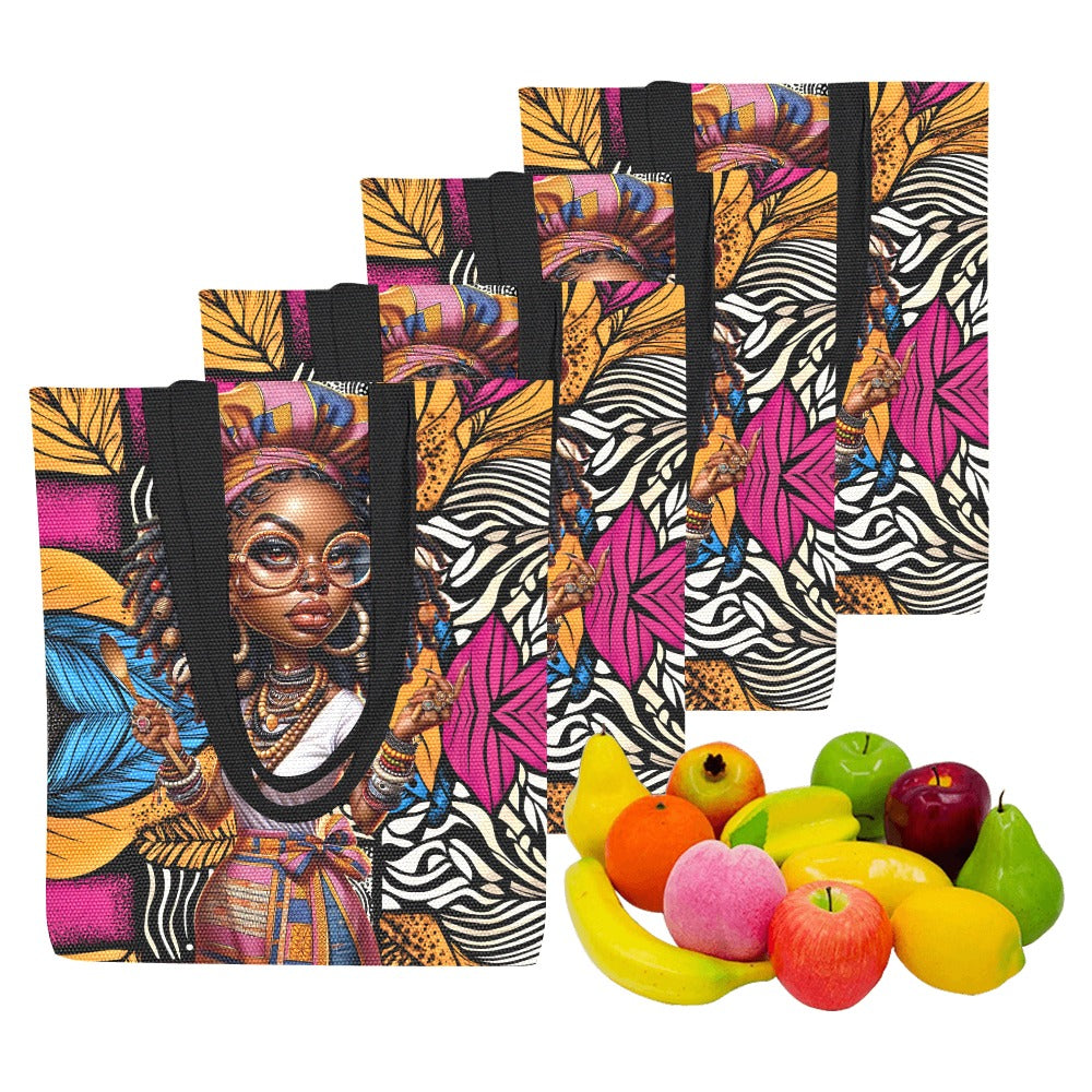 Canvas Tote Bag (Model1657) (Set of 4)