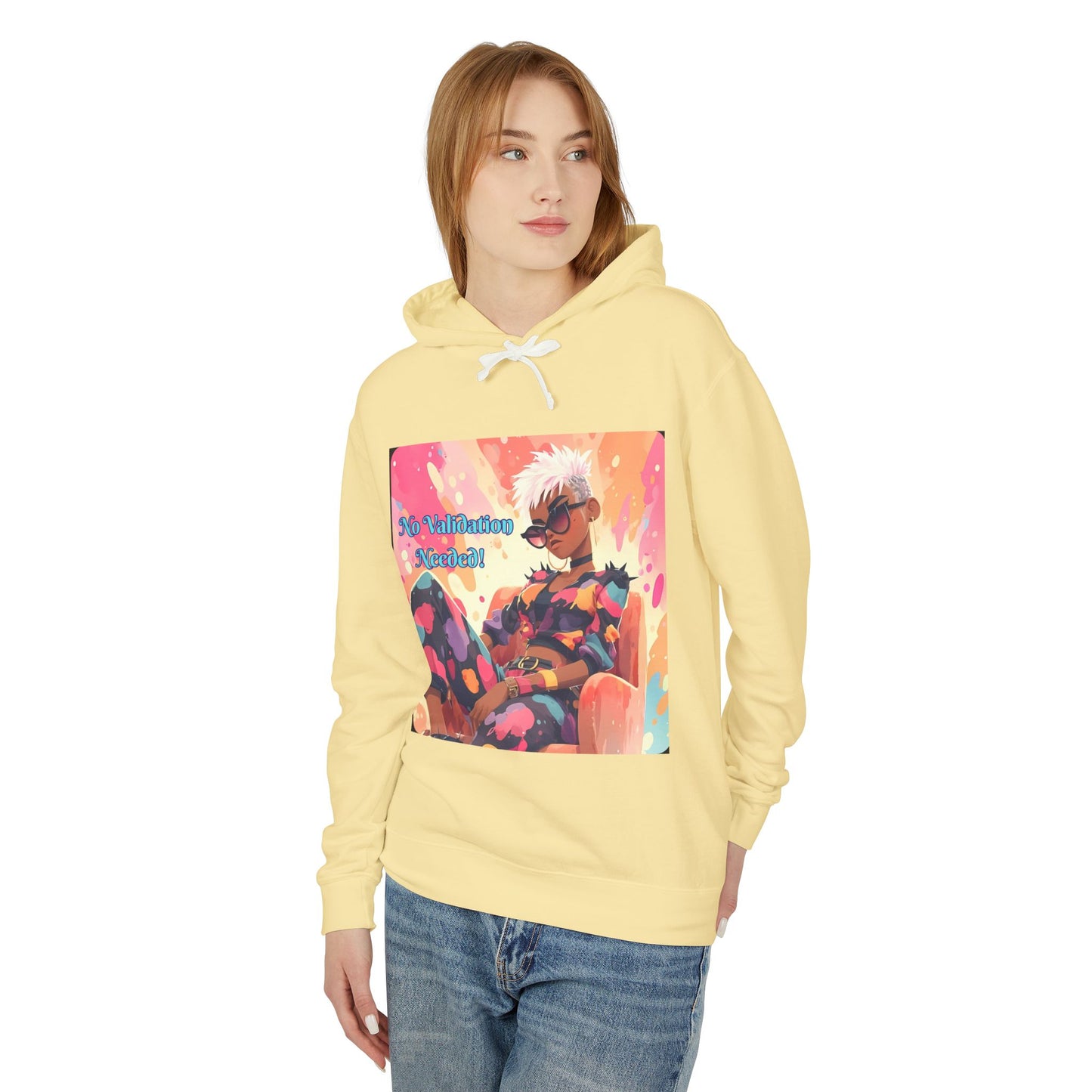 Empowering Affirmations Lightweight Hoodie, Inspirational Sweatshirt, Self Love
