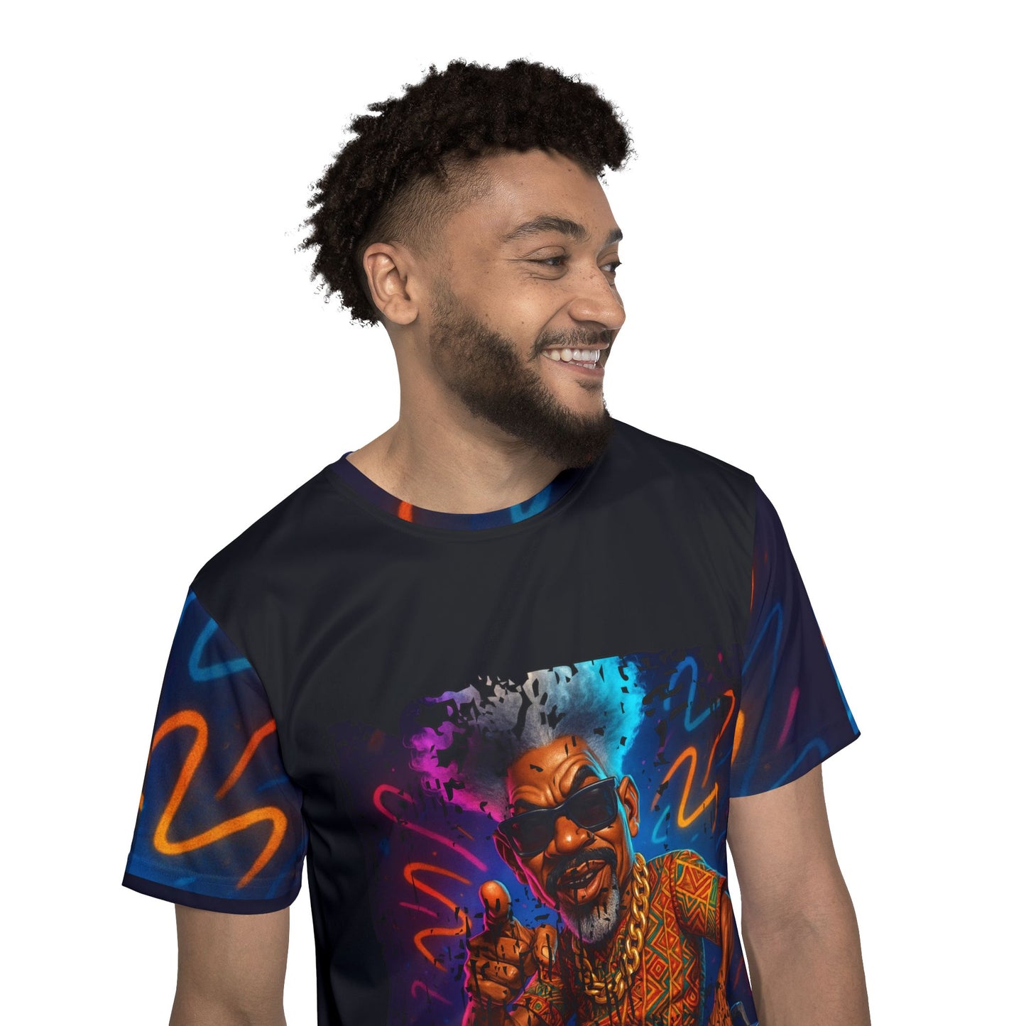 Vibrant Men's Sports Jersey – Retro Hip-Hop Style Tee