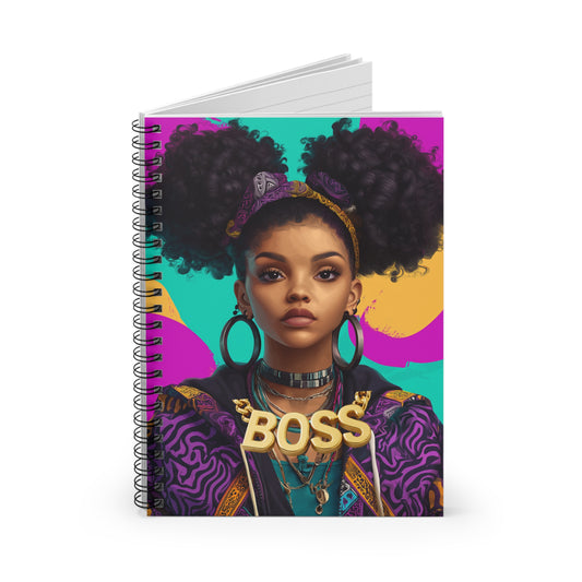Boss Empowerment Spiral Notebook, Motivational Self-Love Journal, Ruled Line