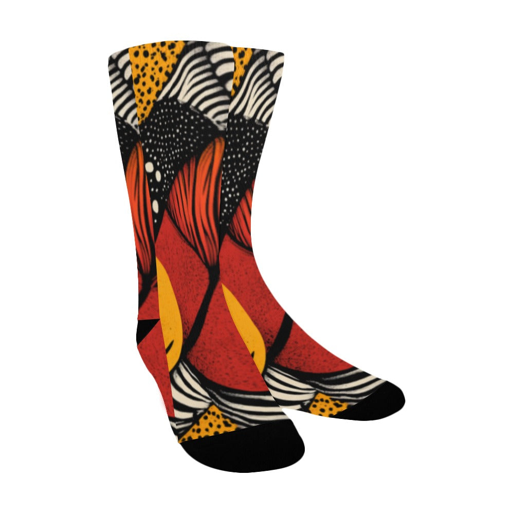 Geometric and Floral Pattern Men's Socks Women's Custom Socks