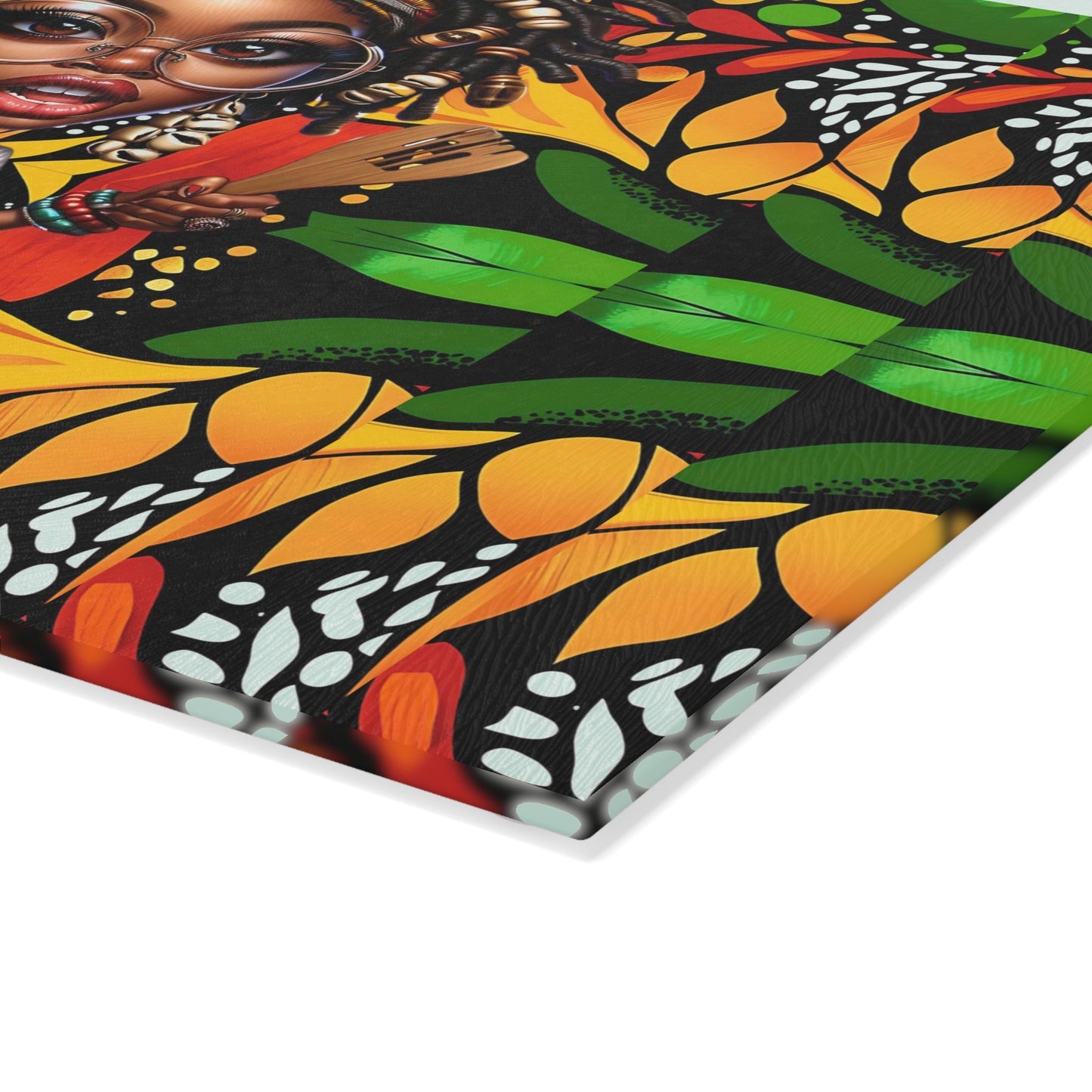 Glass Cutting Board, Afrocentric Kitchen Decor, Ankara Pattern Glass Board, Ethnic Design Cheese Board, Unique Housewarming Gift