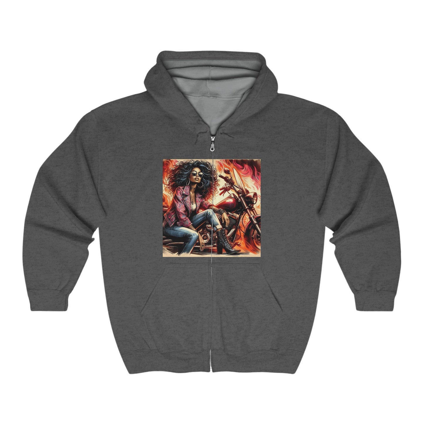Born To Ride Unisex Heavy Blend™ Full Zip Hooded Sweatshirt #13MU