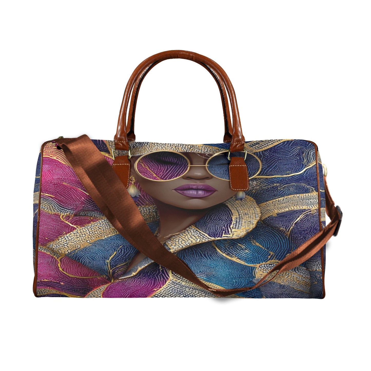 Shaded Beauty Travel Bag Large Capacity Travel Bag-Large (Brown Short Patch) (1737)
