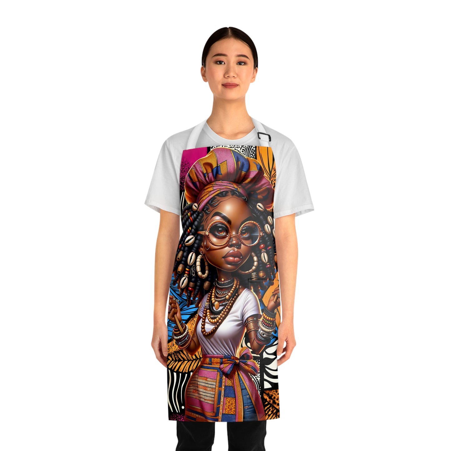 Afrocentric Apron - Bold Graphic Kitchen Cooking Wear, African Inspired Chef Apron