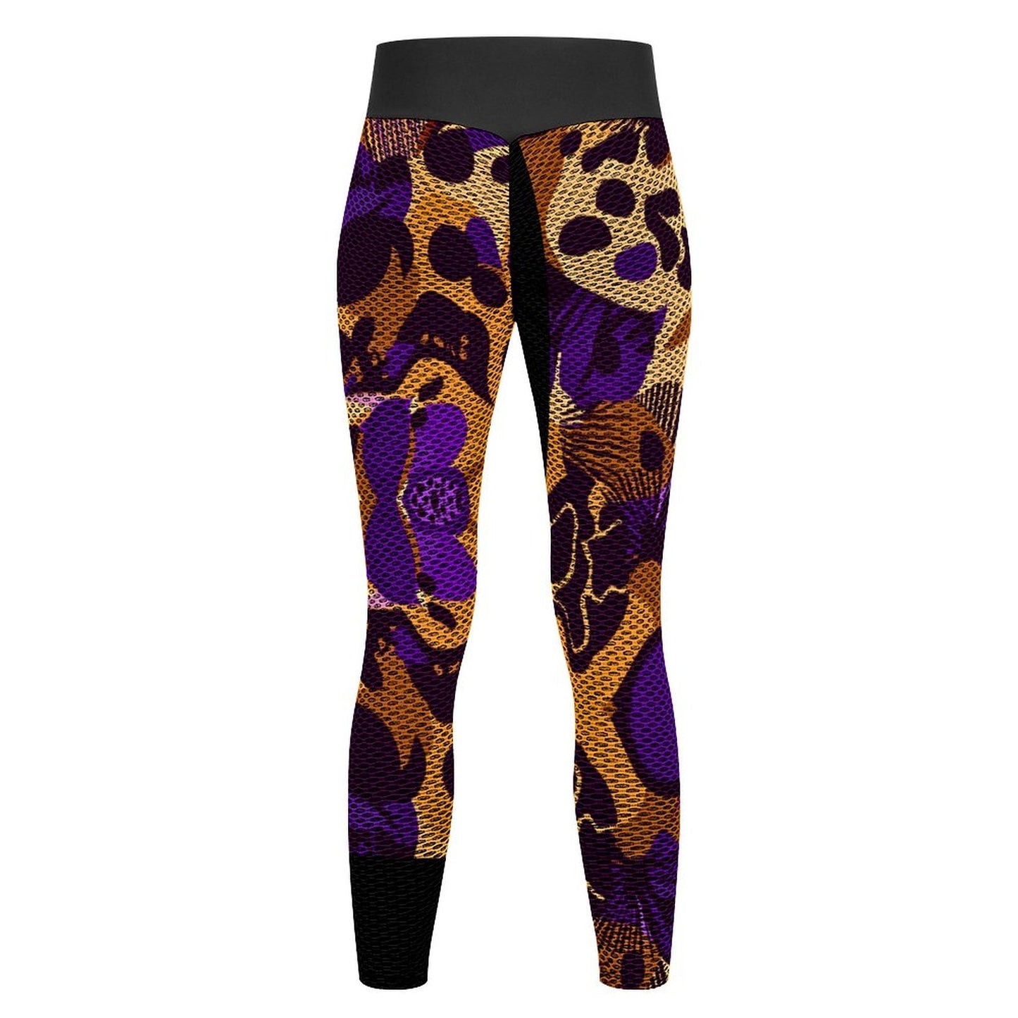 Custom Printed Honeycomb Textured Yoga Pants for Women (All-Over Printing)