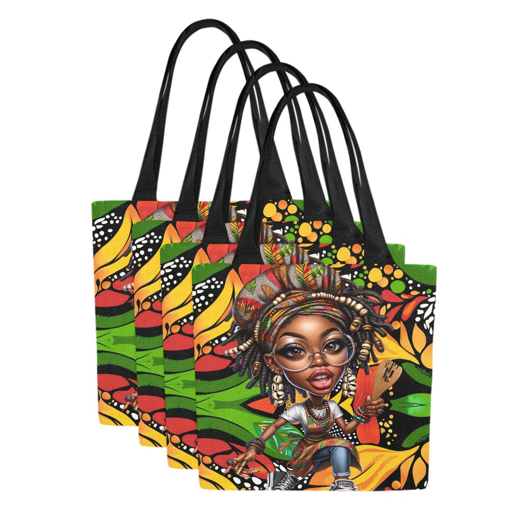 Canvas Tote Bag (Model1657) (Set of 4)