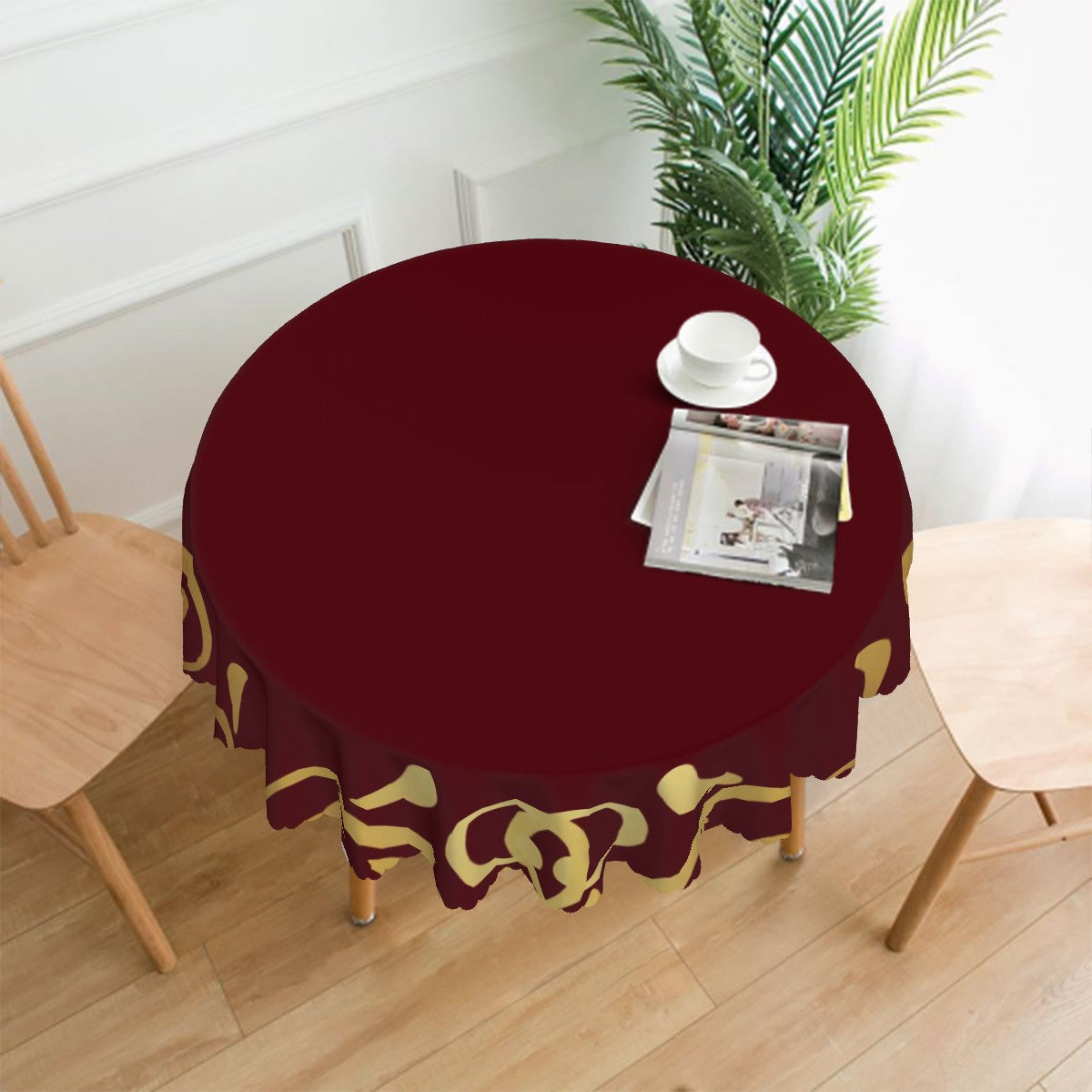 Special Occasion Round Tablecloth with Wavy Edge