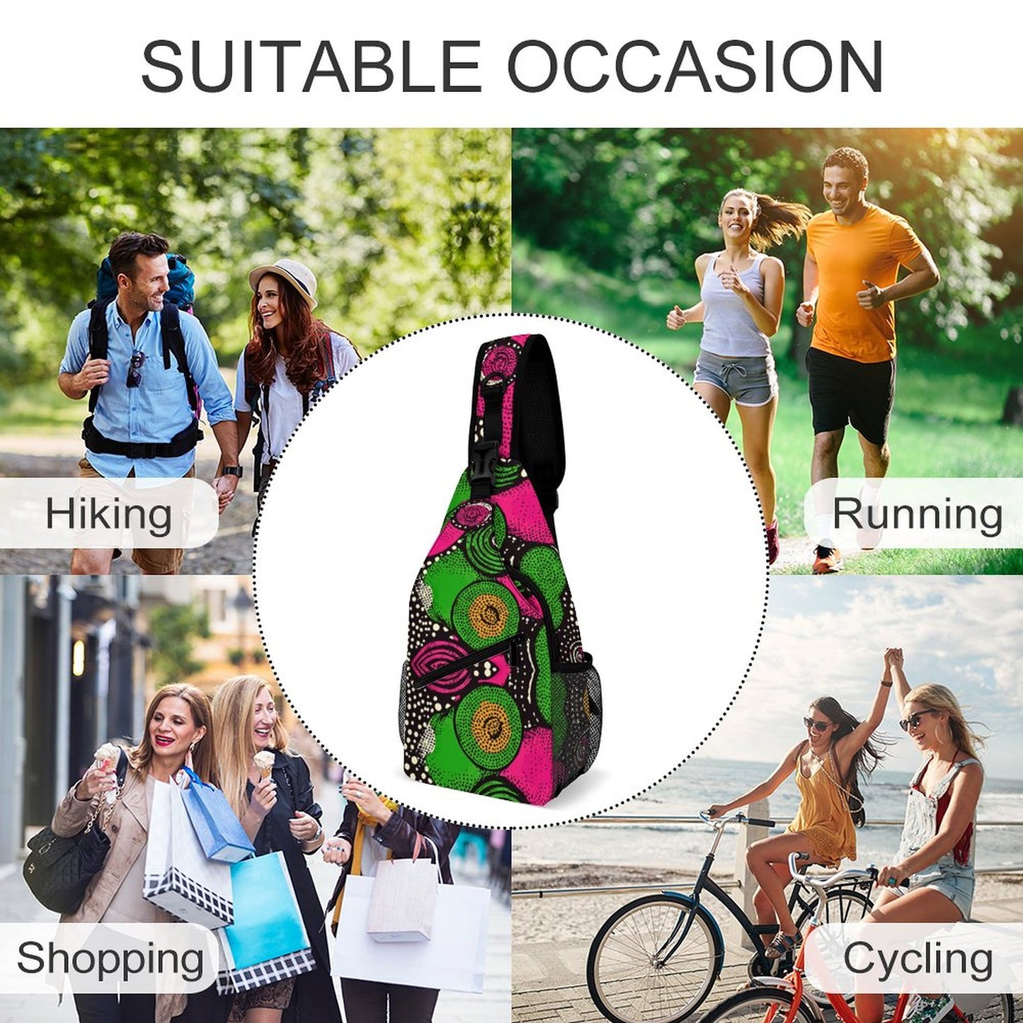 Abstract Create Unique Sling Bags with Our durable polyester (All-Over Printing)