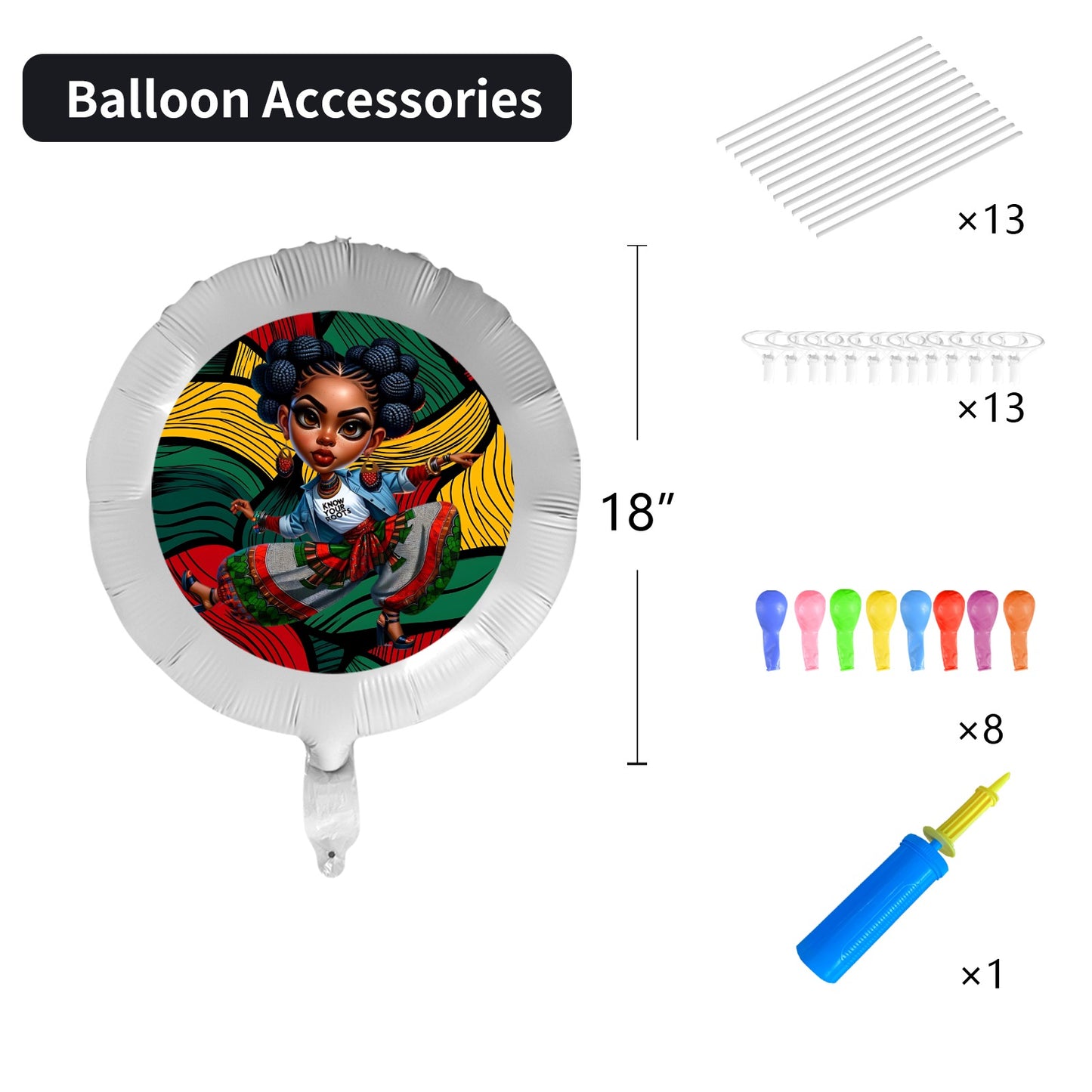 Know Your Roots Foil Balloon (18inch)(5 Pack) Foil Balloon (18inch)(5 Pack)