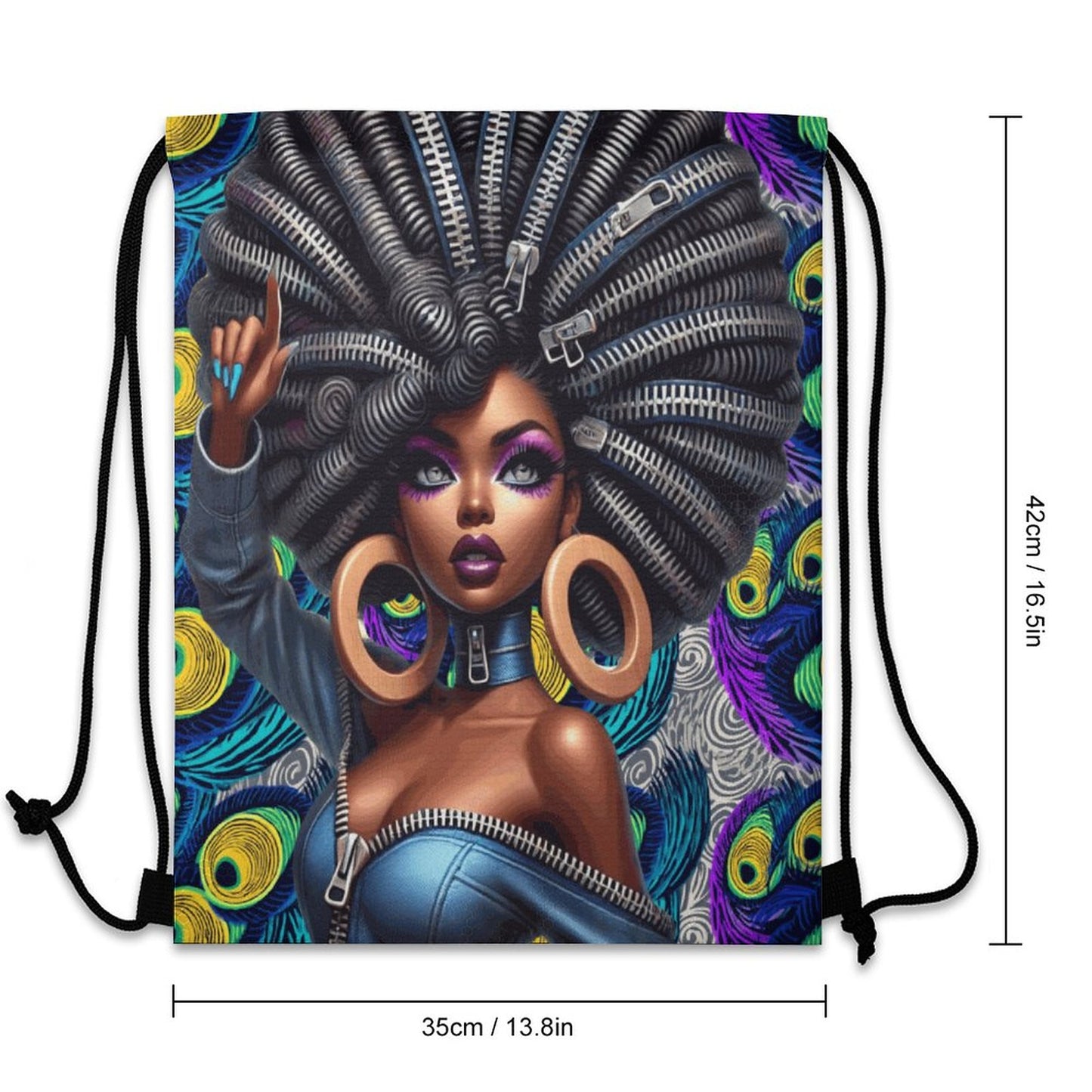 Custom Drawstring Bags with Waffle Cloth Designs