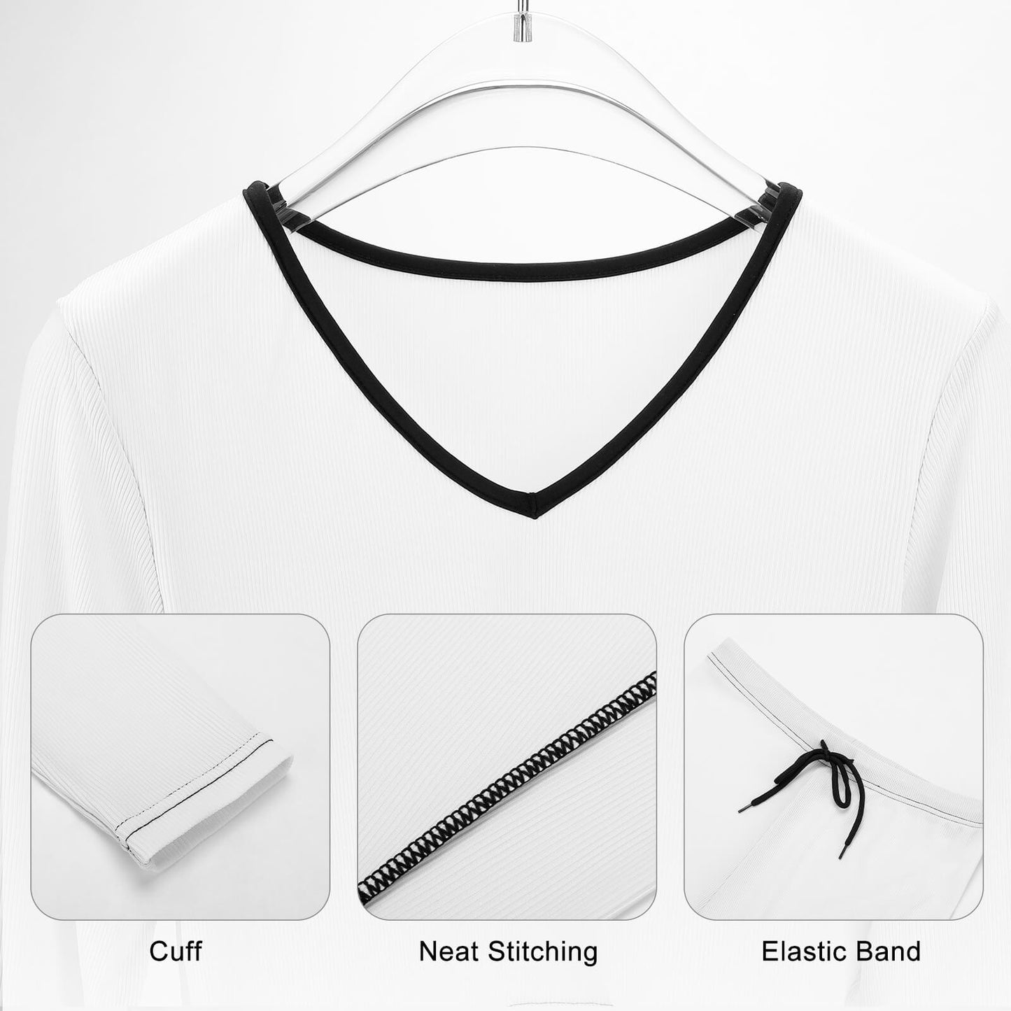 V neck sweatshirt set Women's V-neck Long Sleeve Yoga Set