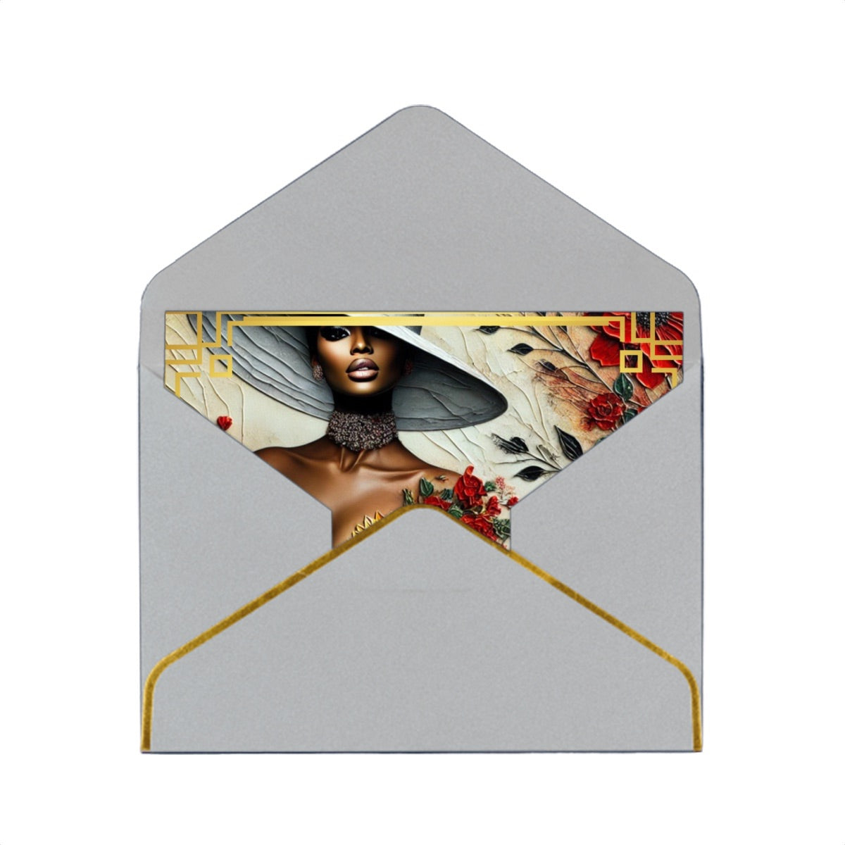 Wedding Golden Edge Greeting Cards (Horizontal)