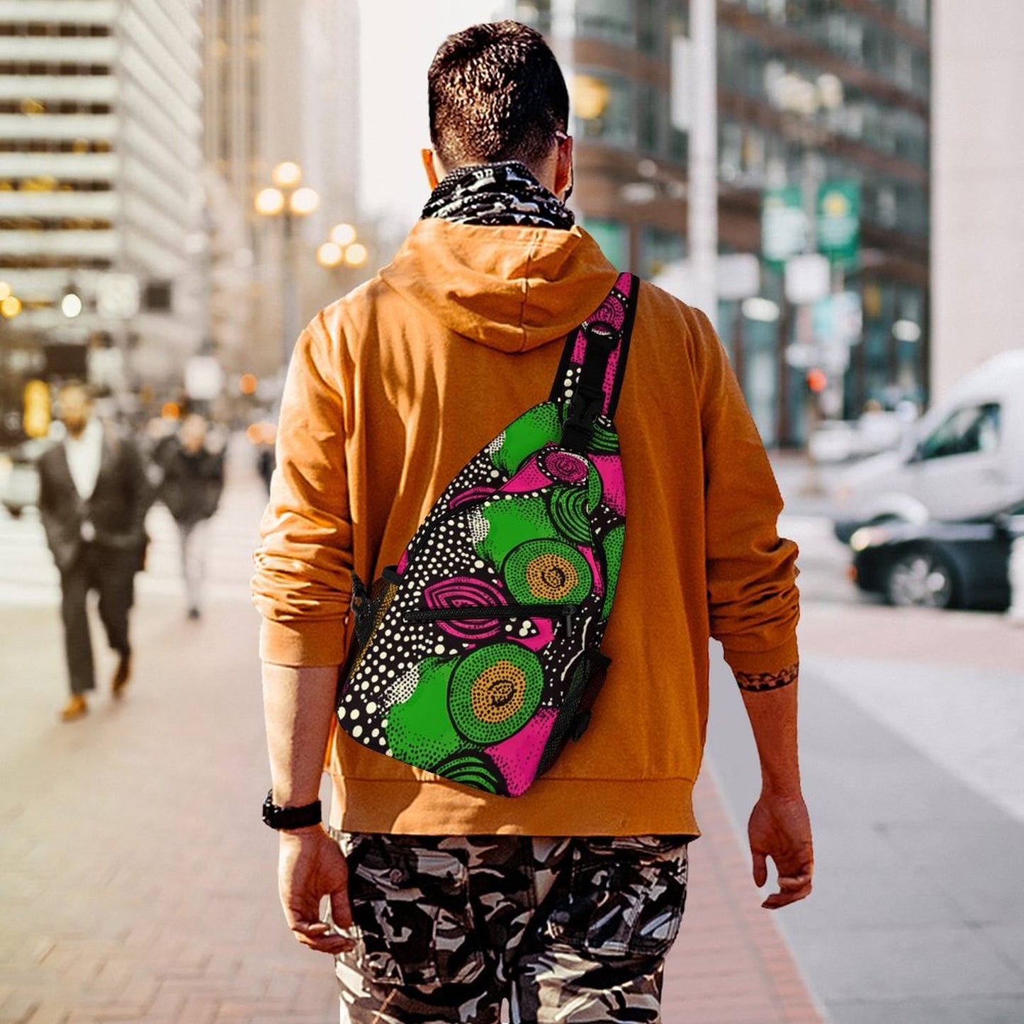 Abstract Create Unique Sling Bags with Our durable polyester (All-Over Printing)