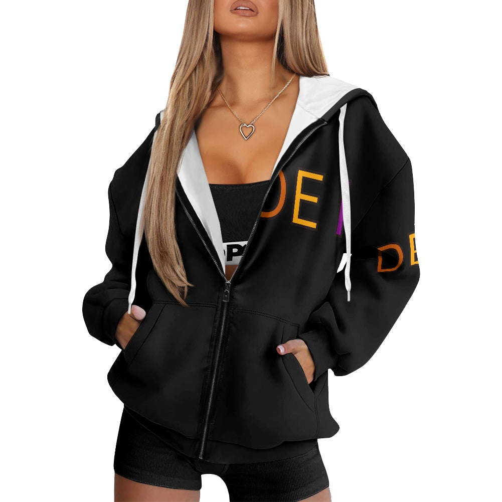 DEI Ladies Loose Zipper Sweatshirt