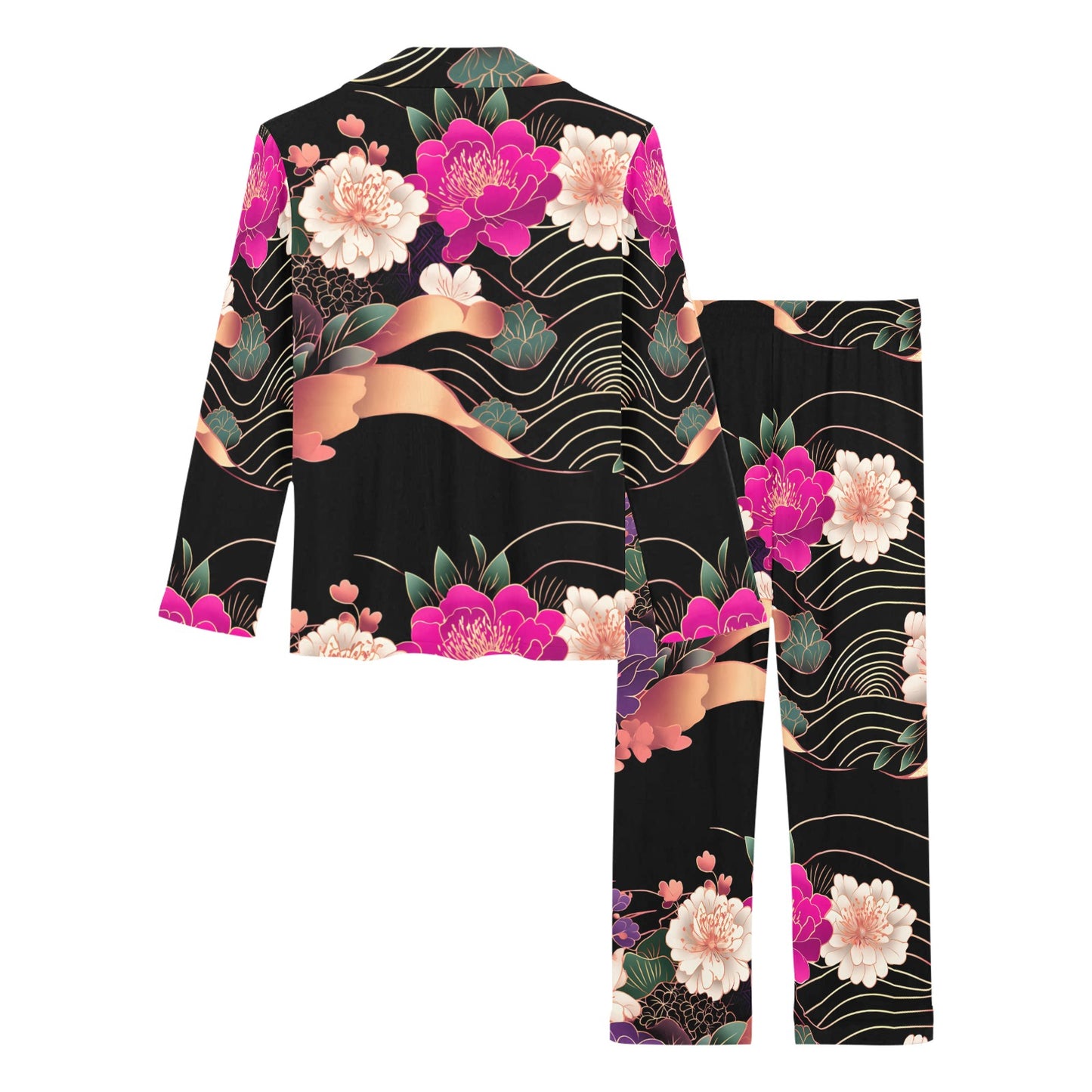 Floral Pattern Women's Pajama Set Women's Long Pajama Set