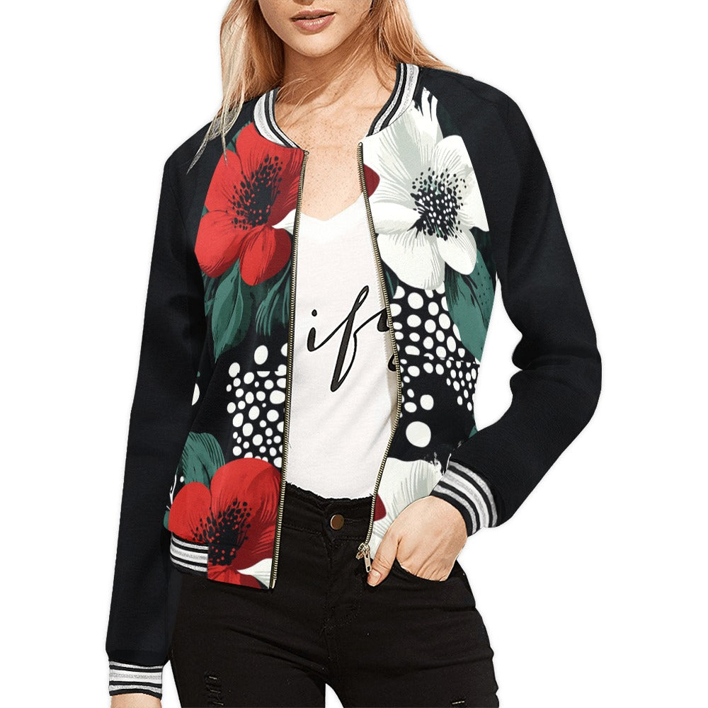 Women's Floral Pattern Jacket (Model H21)
