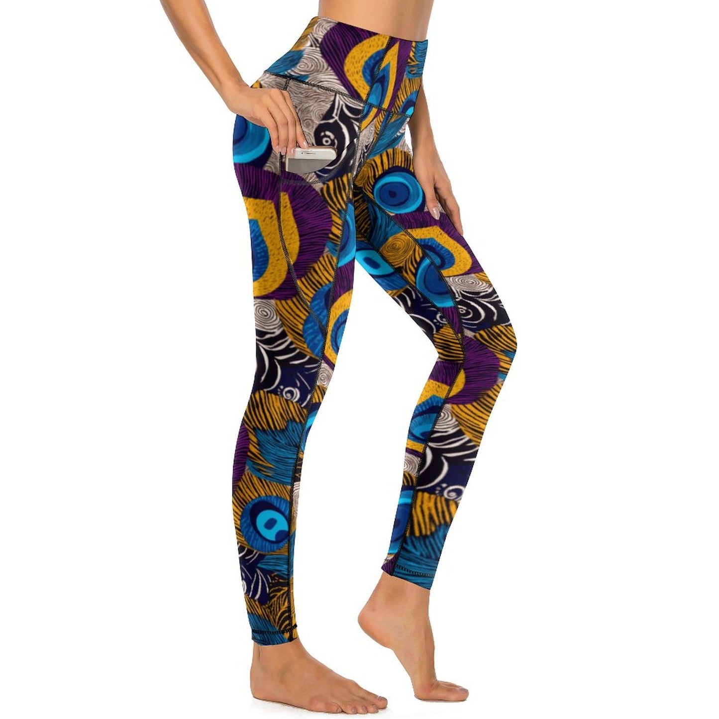 Custom Print Patterned Yoga Pants with 2 Pockets (All-Over Printing)