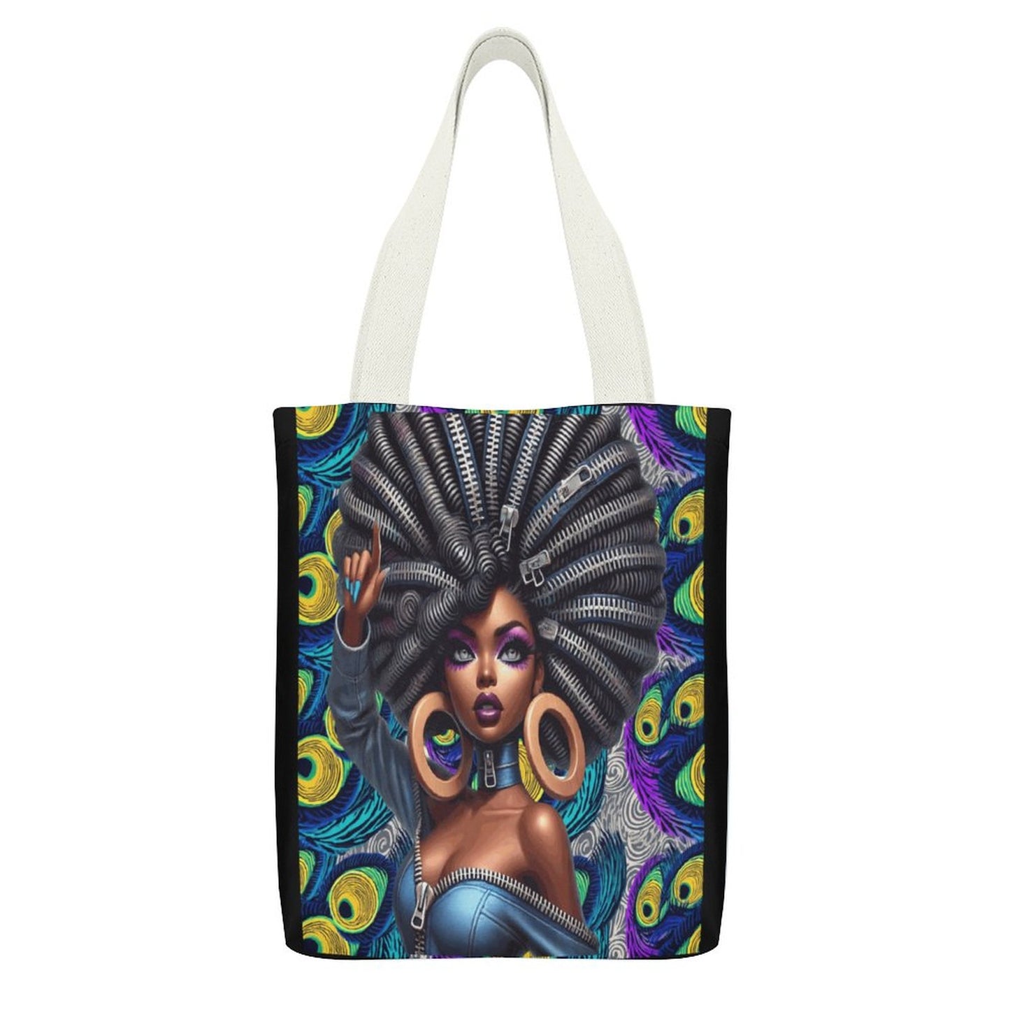 Canvas Material Tote Bags with Interior Pocket (Dual-sided Printing)