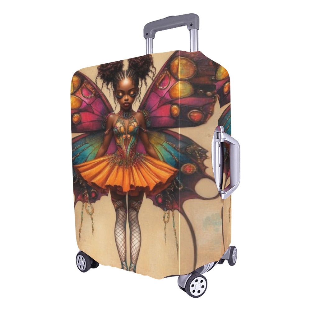 AfroCentric Butterfly Winged Ballerinas Luggage Cover/ Large 26"-28" Luggage Cover/Large 26"-28"