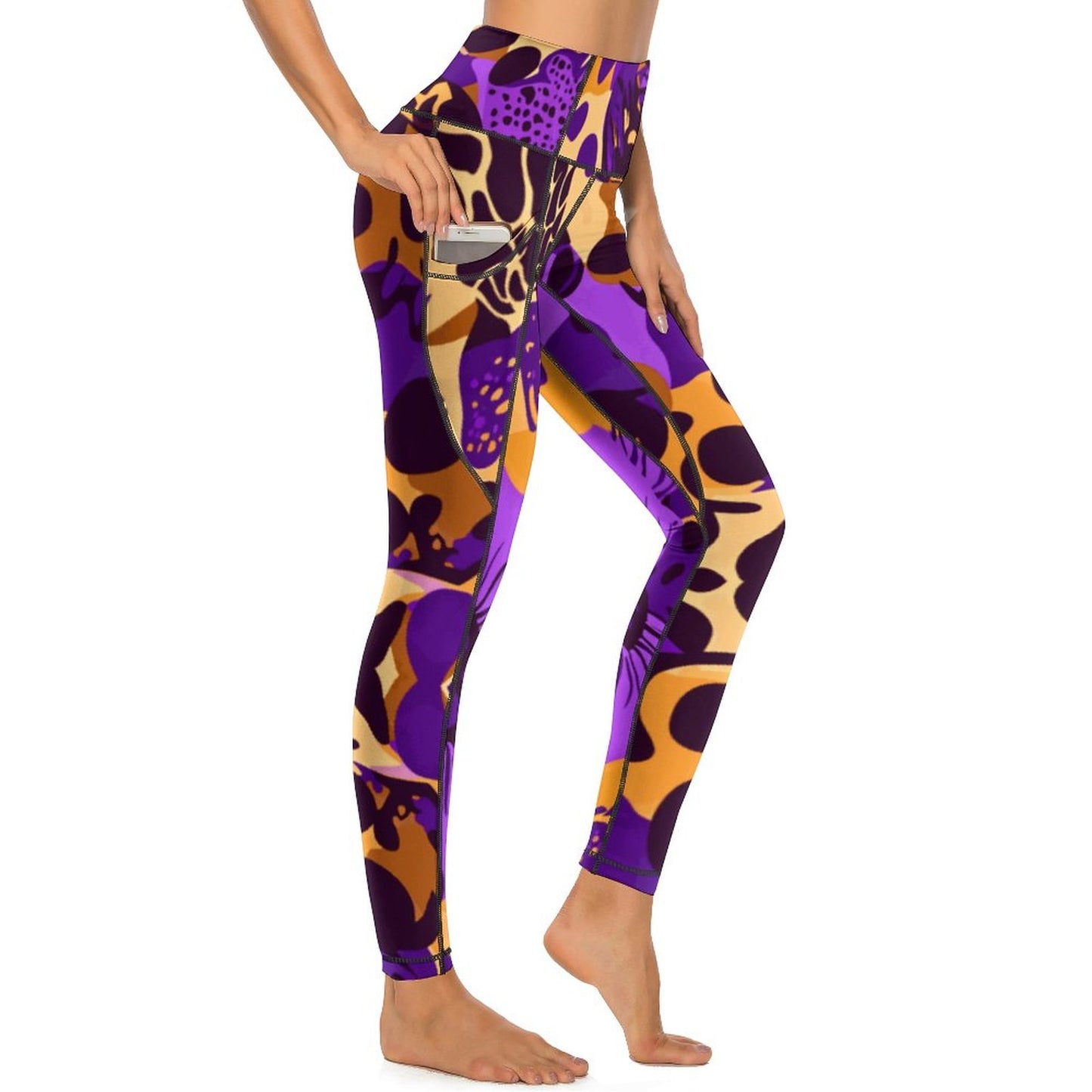 Custom Printed Yoga Pants with 2 Pockets CE003 (All-Over Printing)