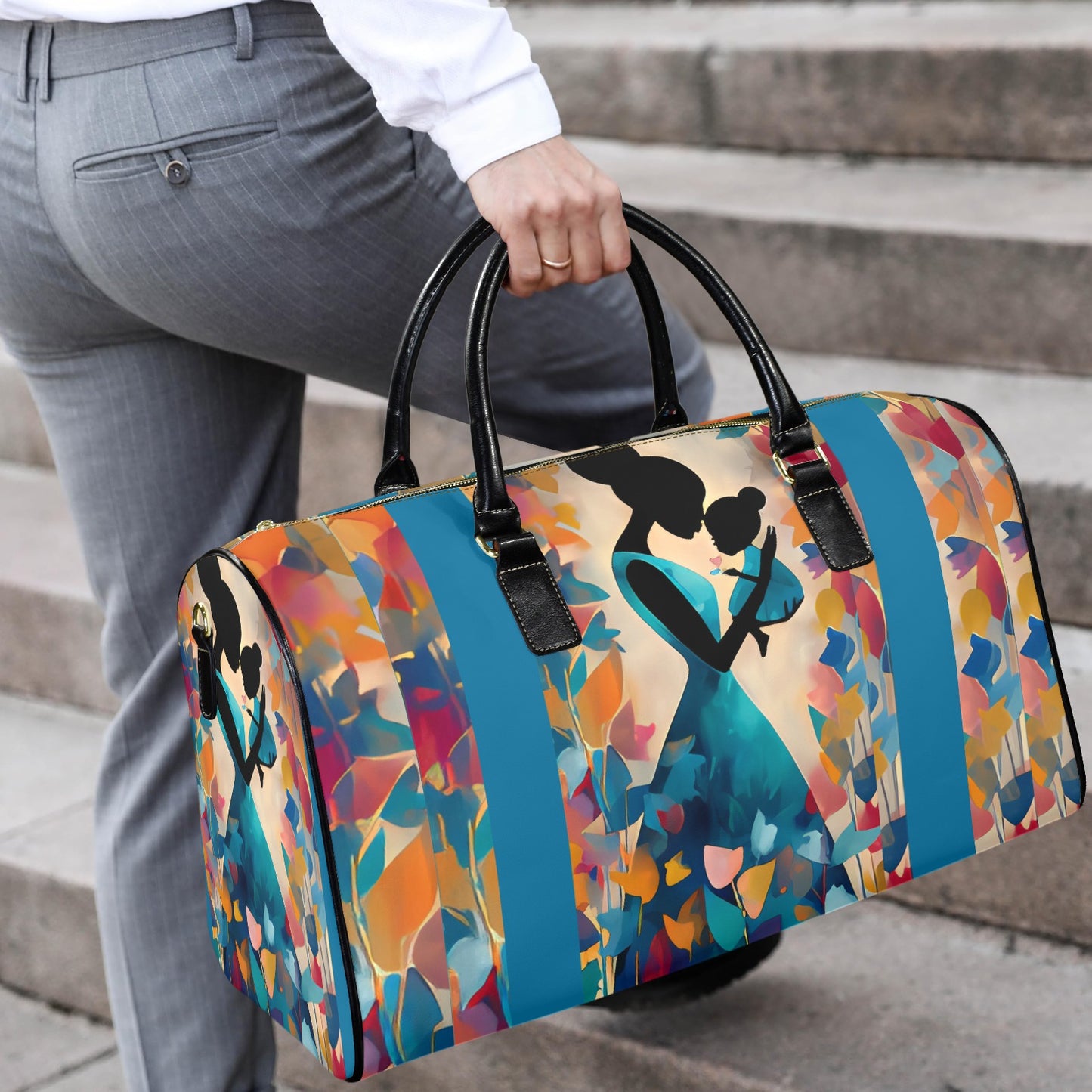 Mother's Day Travel Bag Leather Travel Bag-Large (Short Patch) (1735)