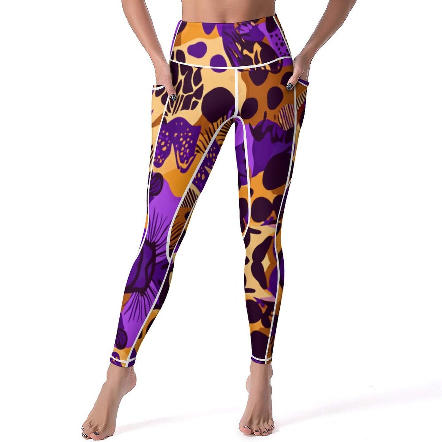 Custom Printed Yoga Pants with 2 Pockets CE003 (All-Over Printing)