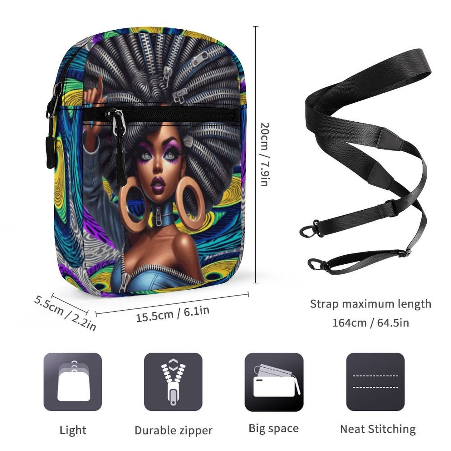 Small Messenger Bag Q026 (All-Over Printing)