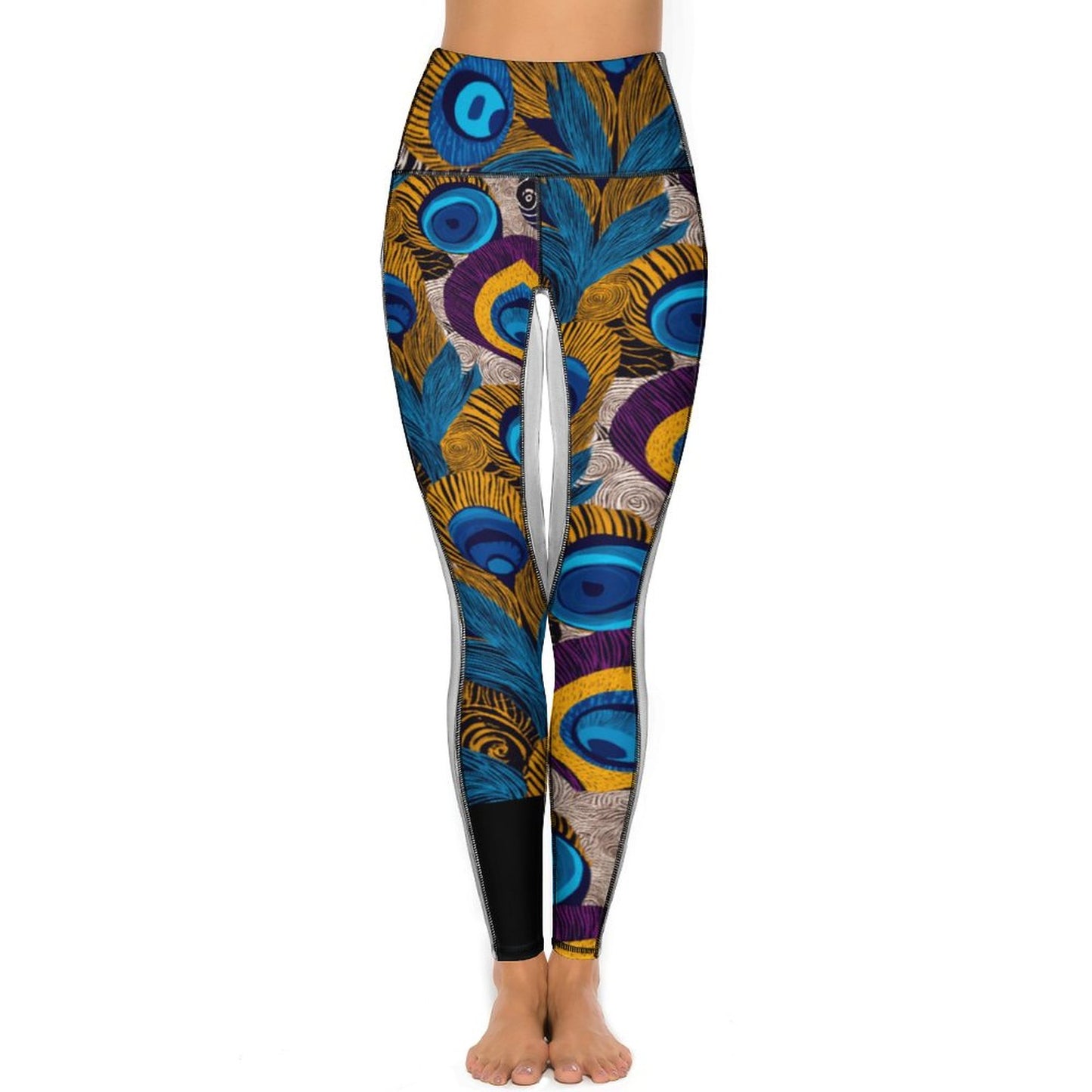 Custom Print Patterned Yoga Pants with 2 Pockets (All-Over Printing)