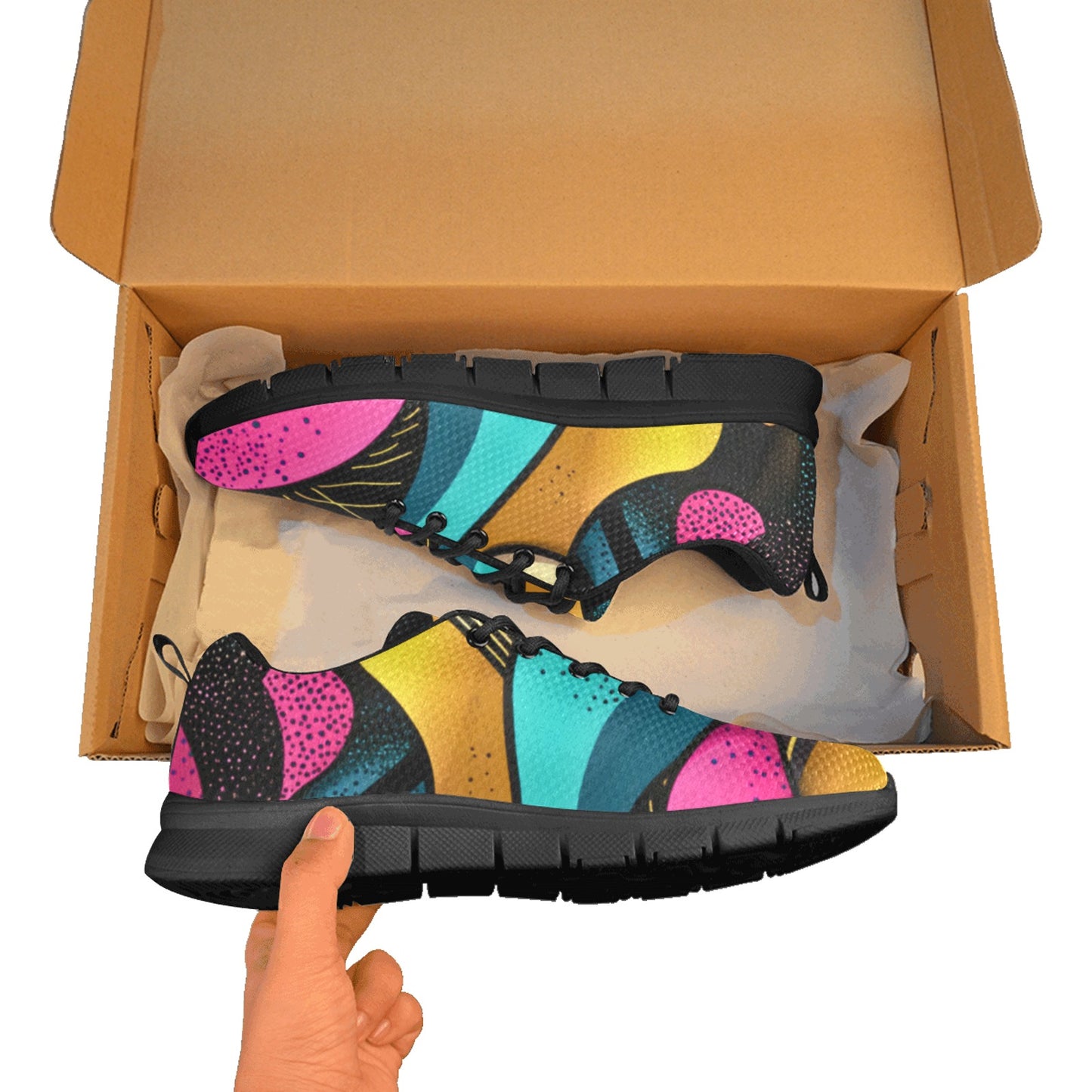Geometric Pattern Breathable Runnung Shoes Women's Breathable Running Shoes (Model 055)
