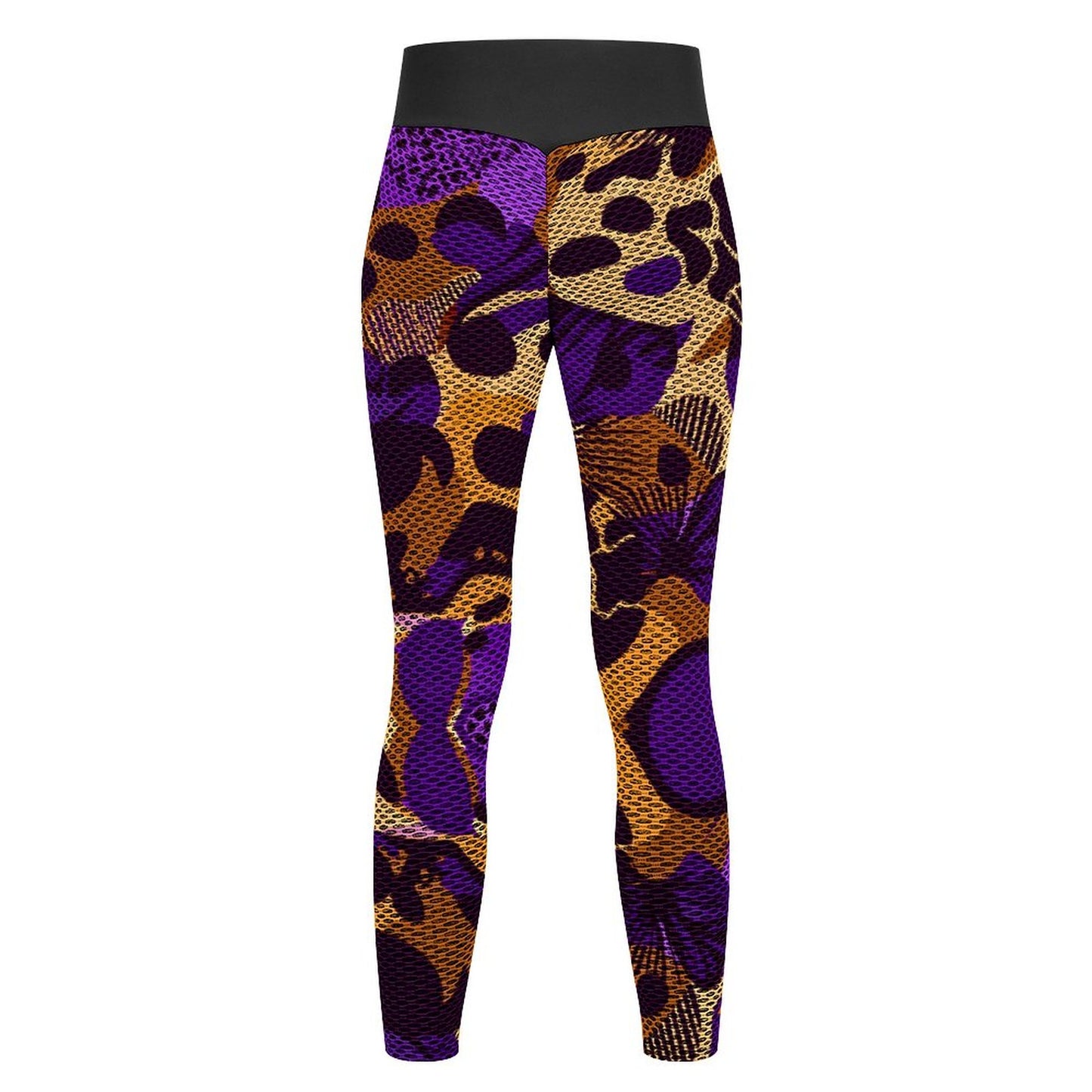 Custom Printed Honeycomb Textured Yoga Pants for Women (All-Over Printing)